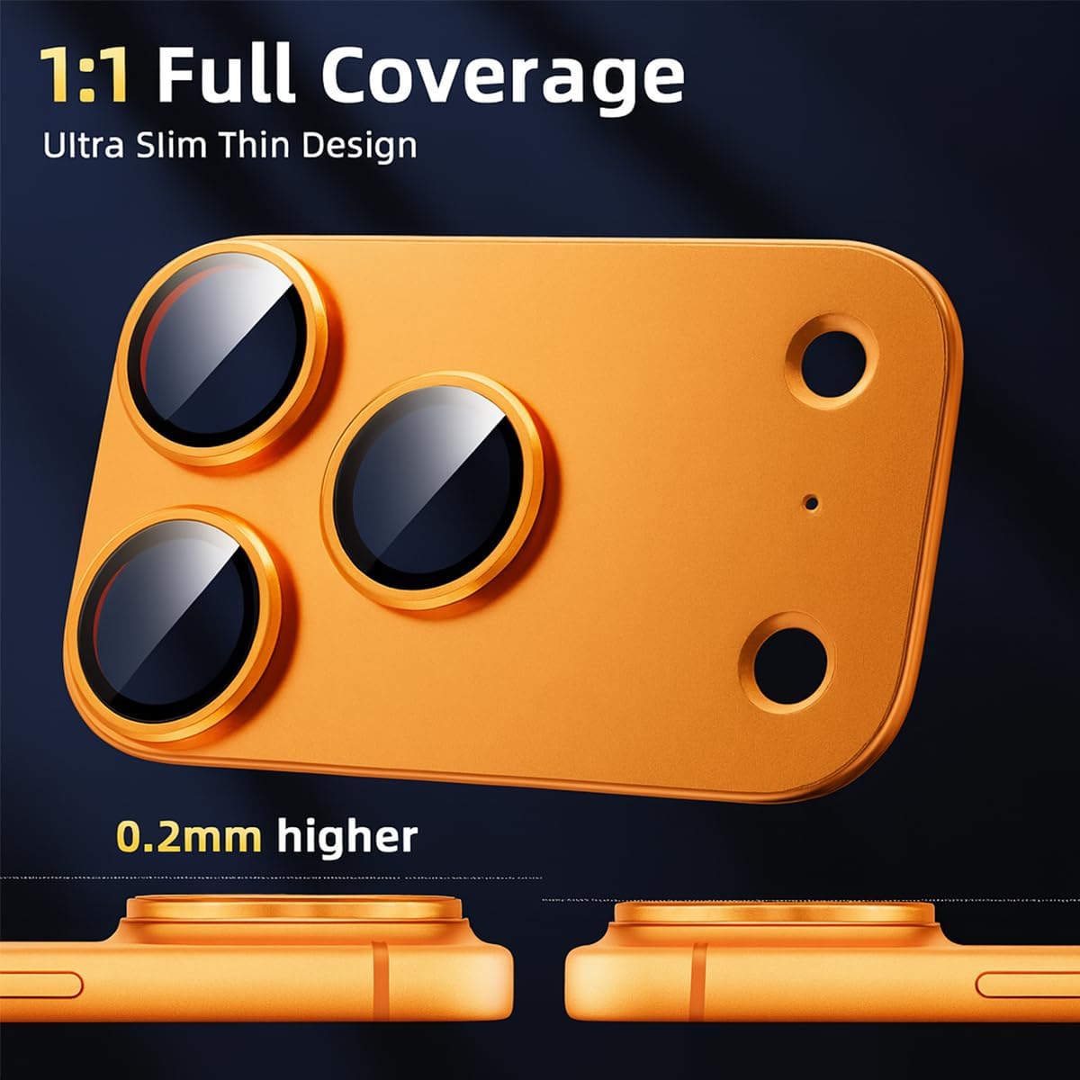 Thumbnail 4 de Jurqqer Camera Lens Protector for iPhone 17 Pro Max 6.9" – 9H Ultra-Thin Shield in Orange