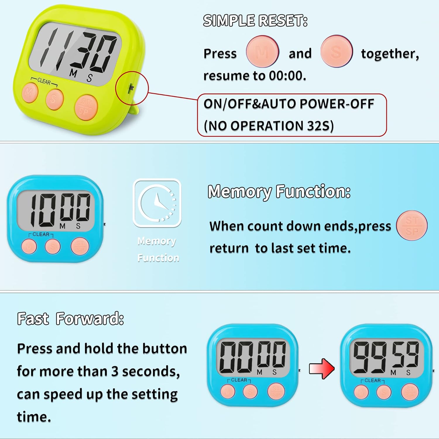 Thumbnail 4 de Classroom Timers for Teachers Large Magnetic 2-pack ⏱️