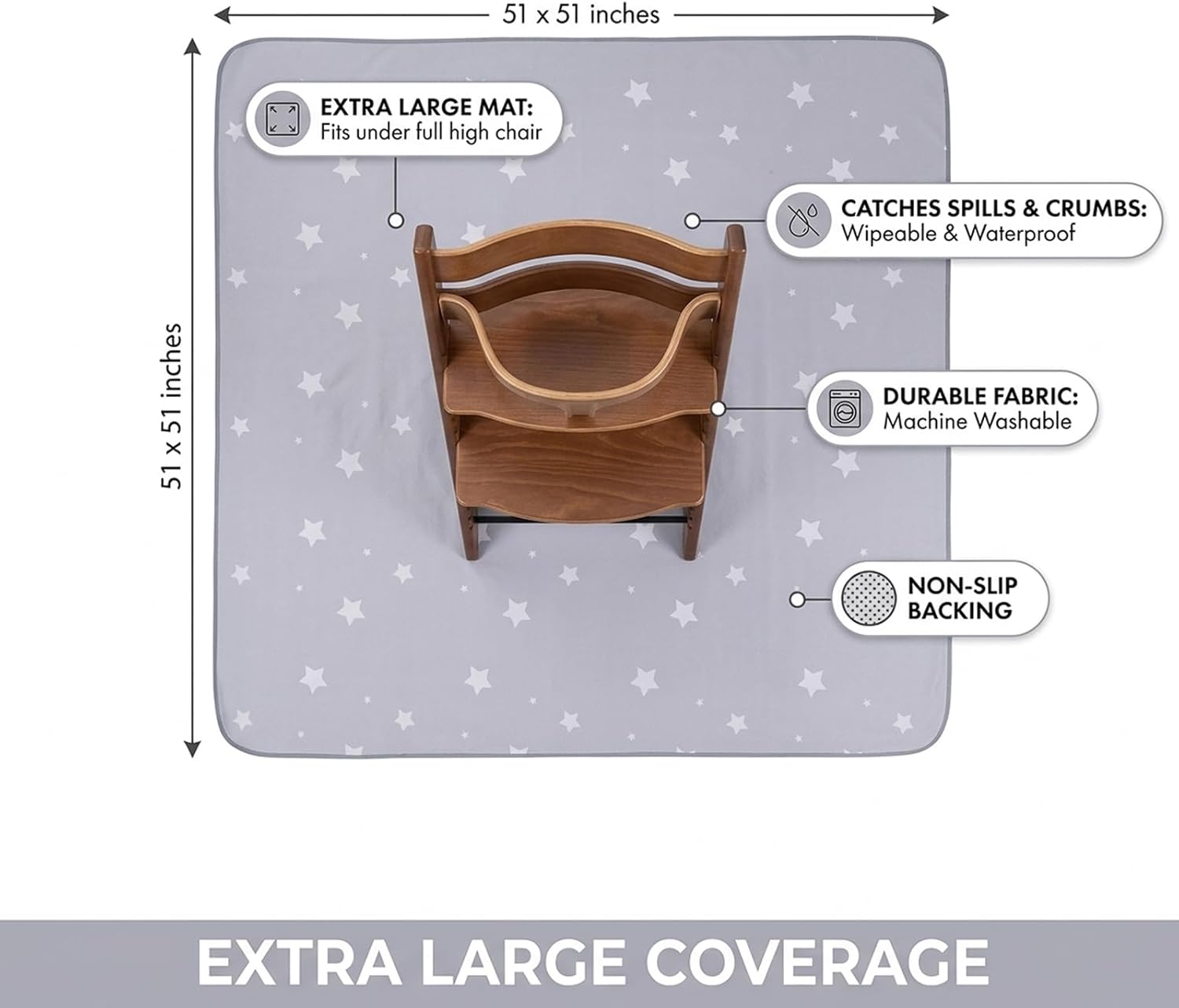 Thumbnail 1 de 51 inch splat mat for high chair