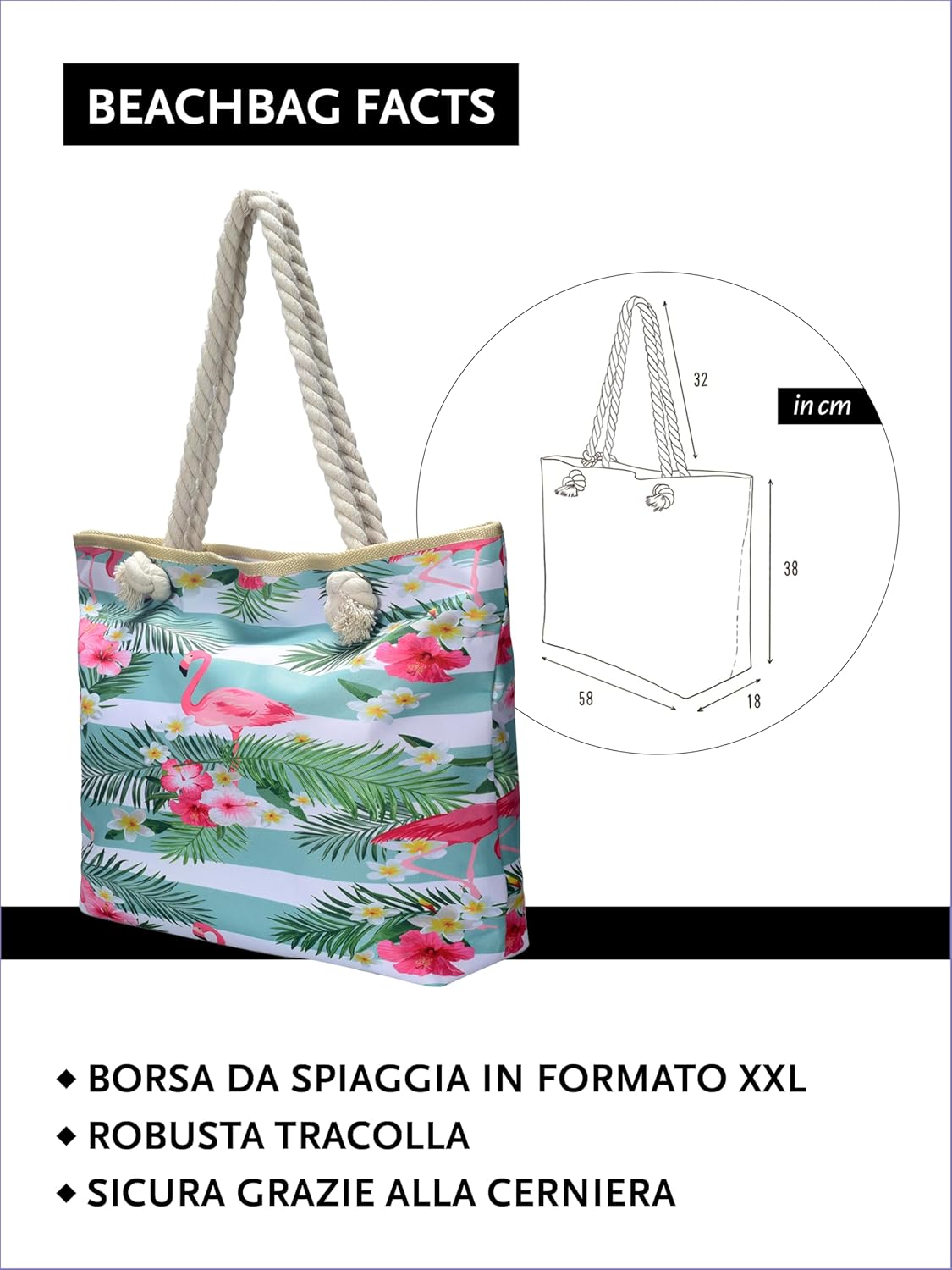 Thumbnail 1 de DonDon Borsa da spiaggia XXL 58x38x18