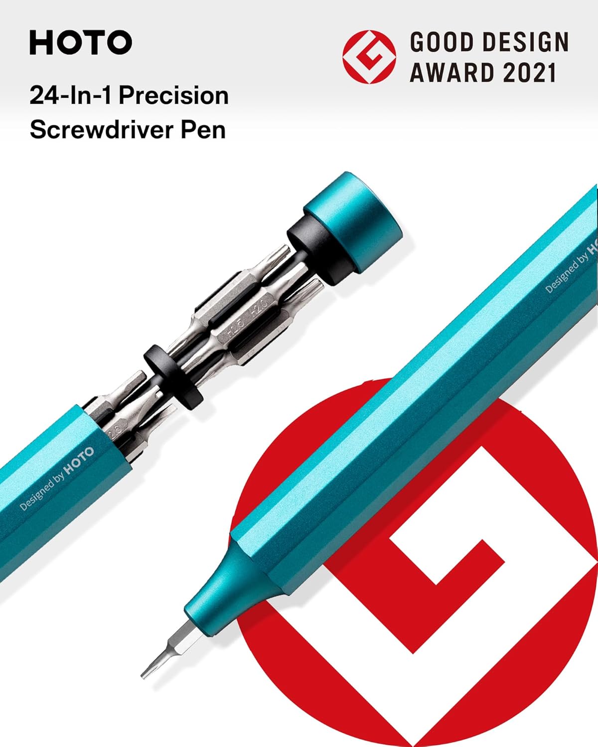 Detalle 2 de HOTO 24 in 1 Cacciaviti Magnetici: Set di precisione in acciaio S2, 12 punte doppie e manico con rotazione a 360°