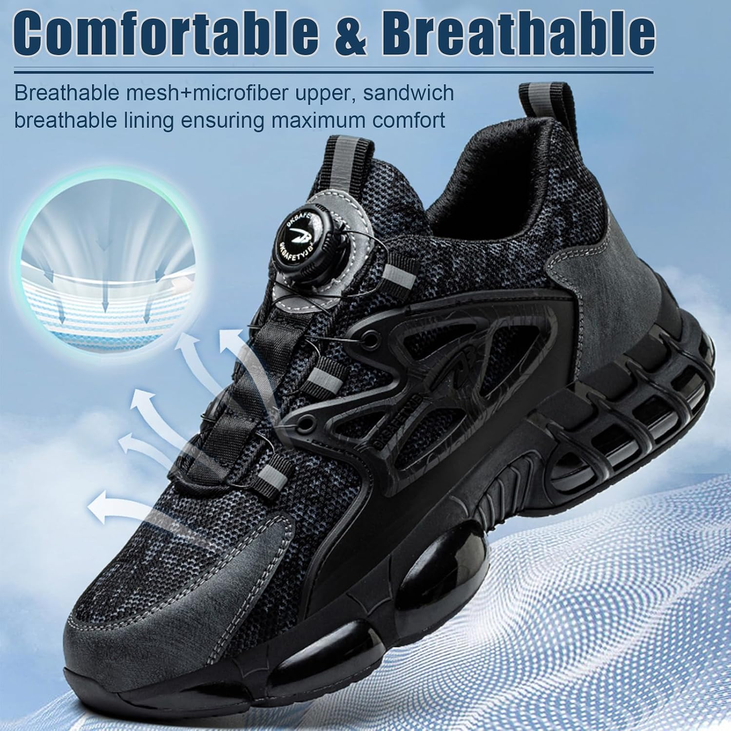 Thumbnail 5 de Steel toe cap safety trainers with Kevlar midsole and swivel buckle laces