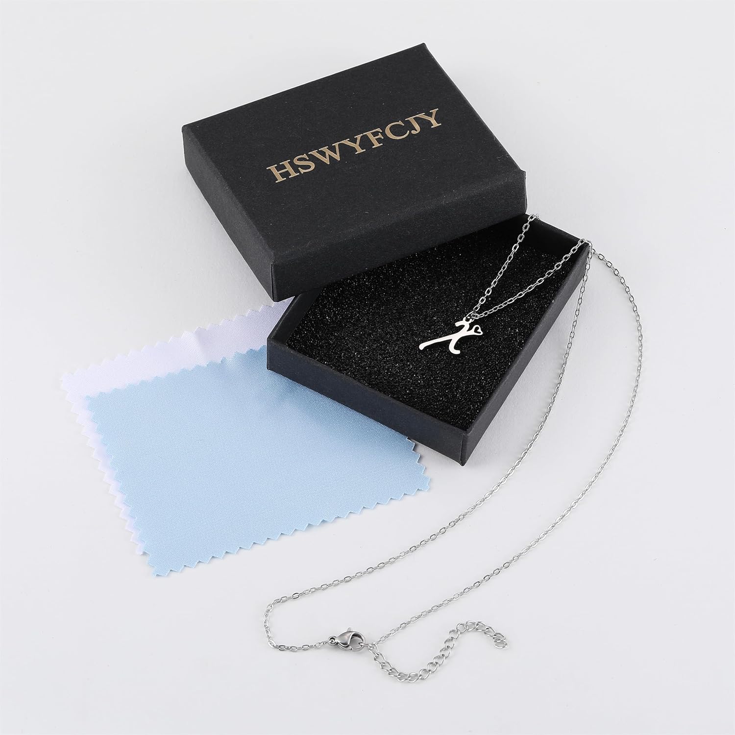 Thumbnail 6 de HSWYFCJY Initialen-Halskette mit Herz – personalisierte Buchstabenkette aus Edelstahl, Gold oder Silber