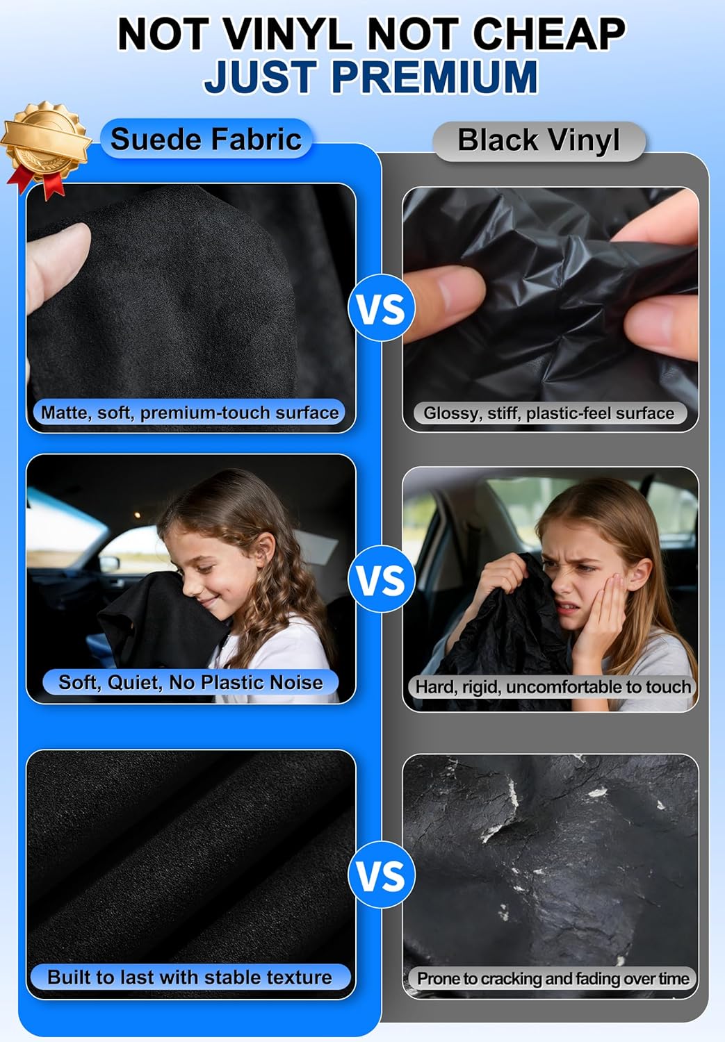Thumbnail 1 de ZATOOTO Suede Car Window Shades (4PCS) for Privacy, UV Protection & Heat Insulation