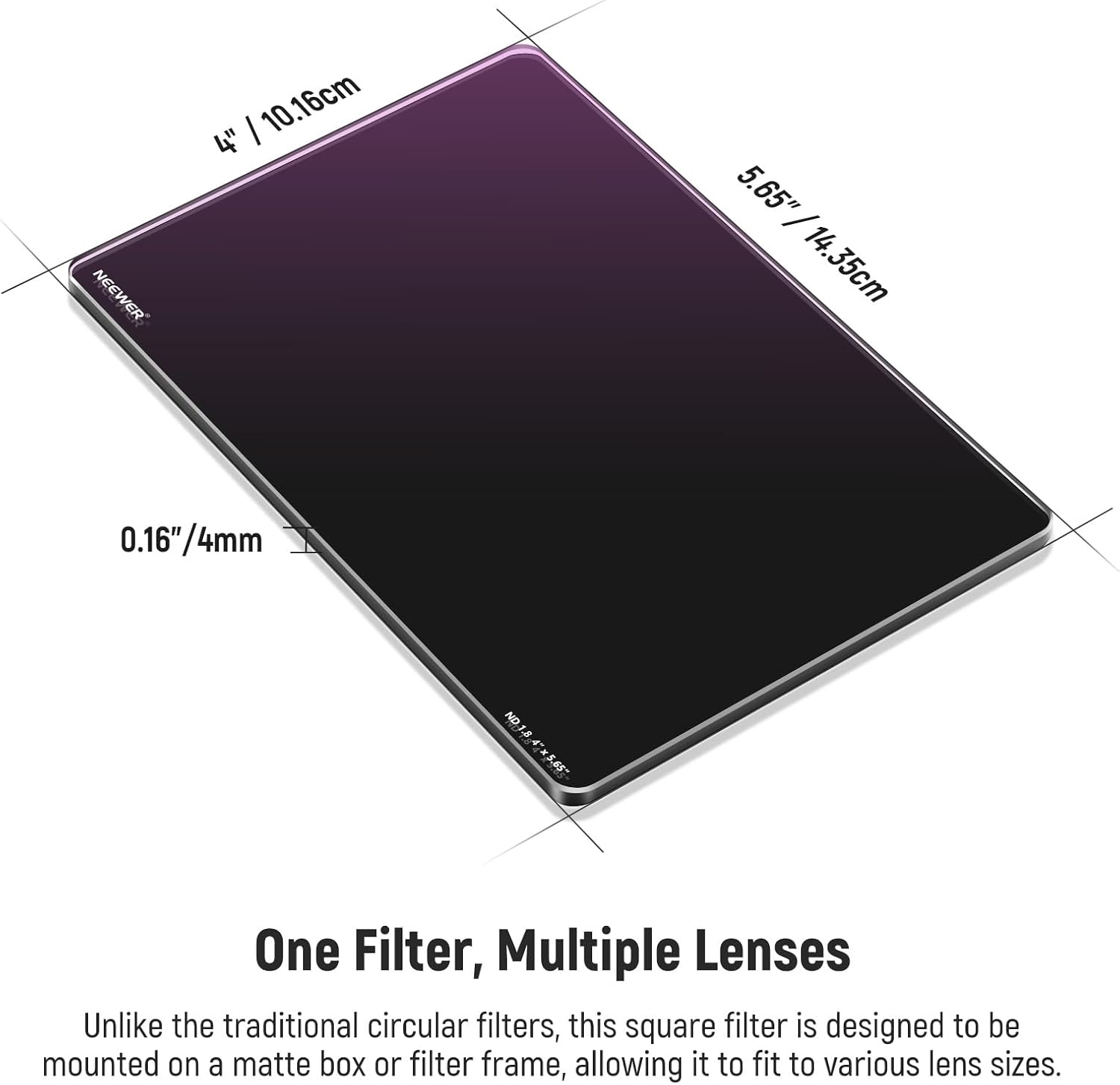 Thumbnail 6 de NEEWER Coppia di filtri ND quadrati 4x5,65” ND0.9/1.8 (3/6 stop) per matte box cinema