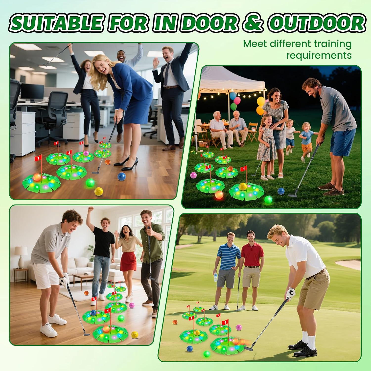 Thumbnail 6 de VATOS Light up Golf Putting Game Set – Glow Golf Toy with 6 LED Holes and 6 Balls