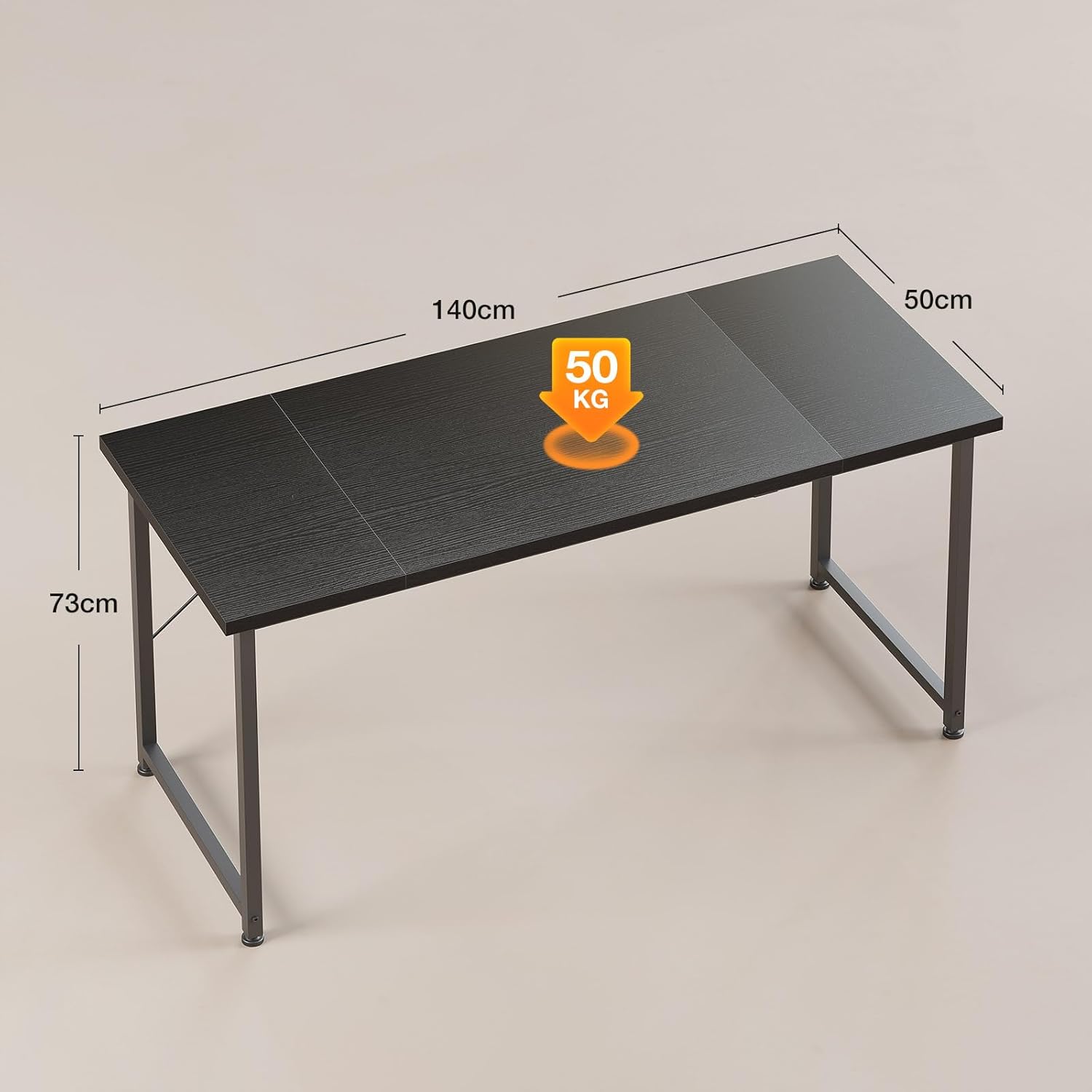 Thumbnail 2 de ODK Schreibtisch 140×50 cm – Computertisch aus Holz in Schwarz