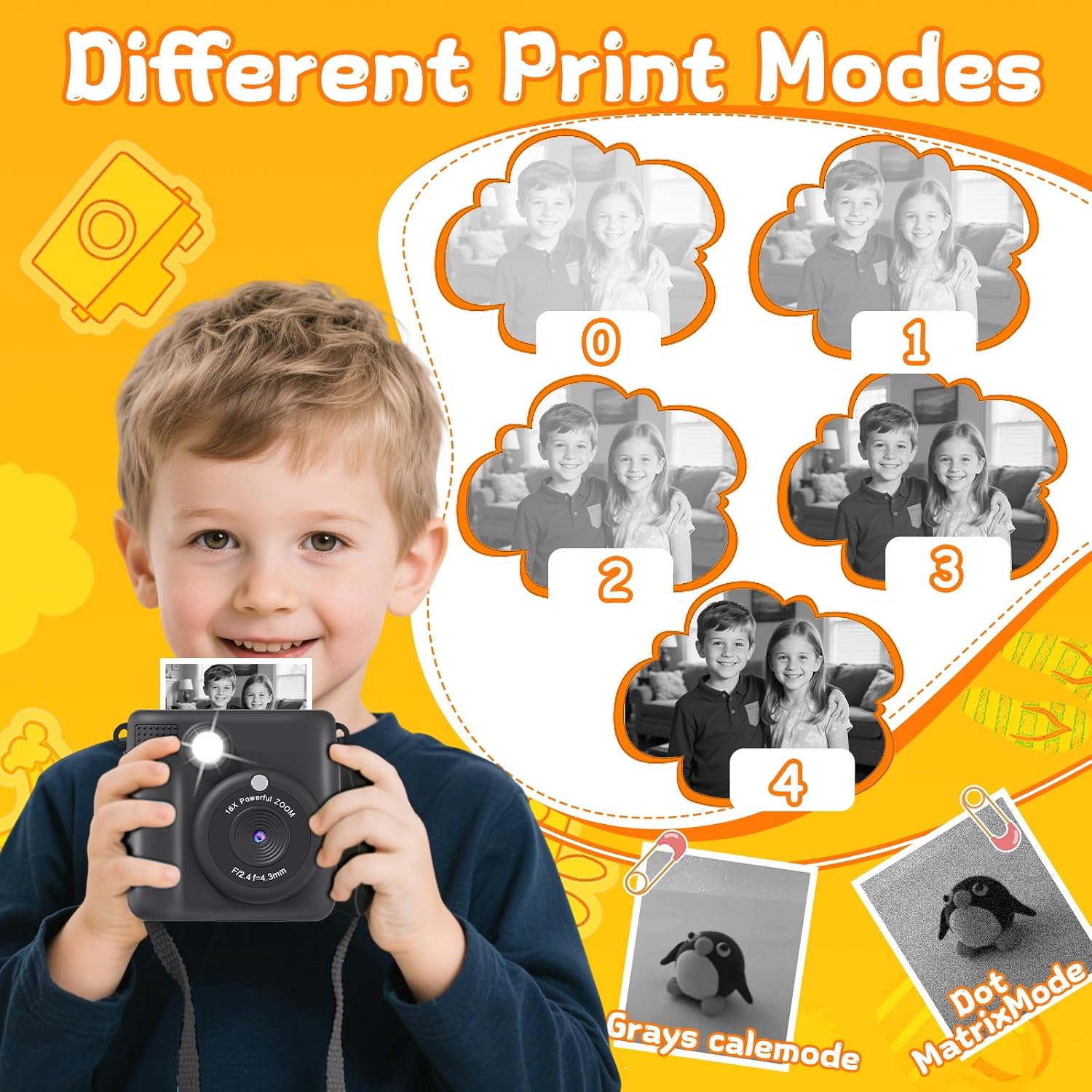 Detalle 2 de Kids Camera Instant Print 1080P for Kids