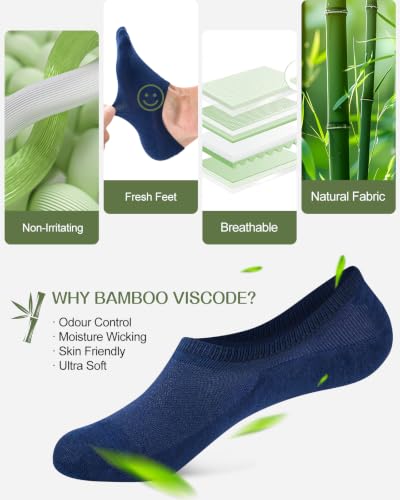 Thumbnail 5 de Ciro ld Bamboo No Show Socks for Men & Women – 6 Pairs, Navy, 9-12