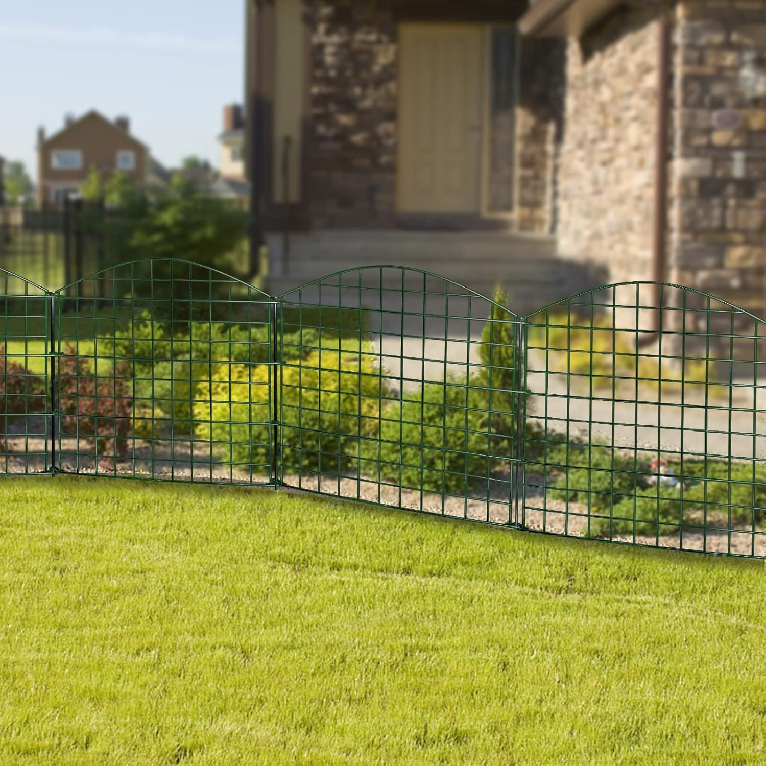 Detalle 2 de Thealyn Decorative Garden Fence: 70cm H x 77cm W, 10 Panels (7.7m) Rust‑Proof Metal Border for Garden and Patio