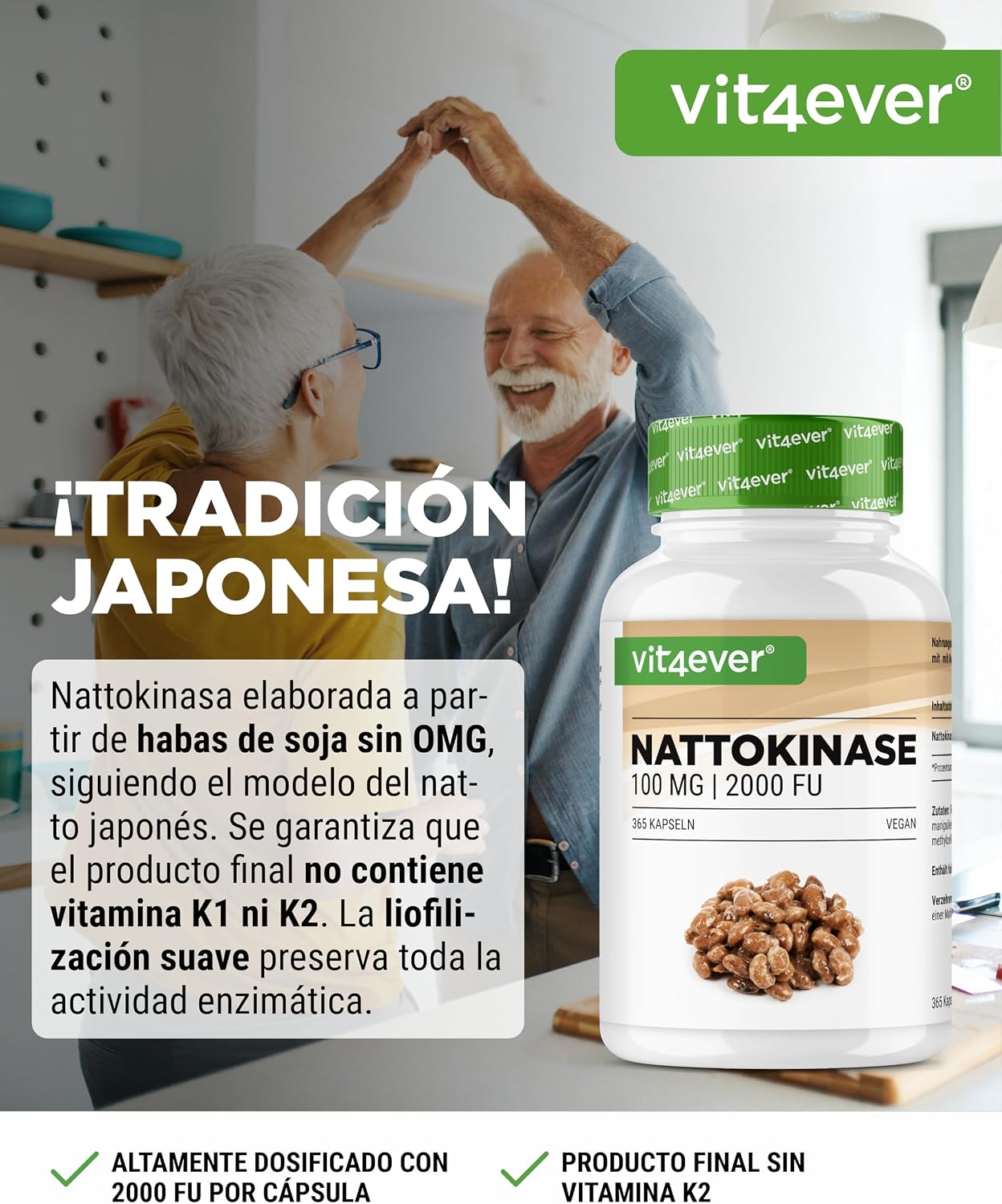 Thumbnail 1 de Vit4Ever Natokinasa 365 cápsulas 100 mg