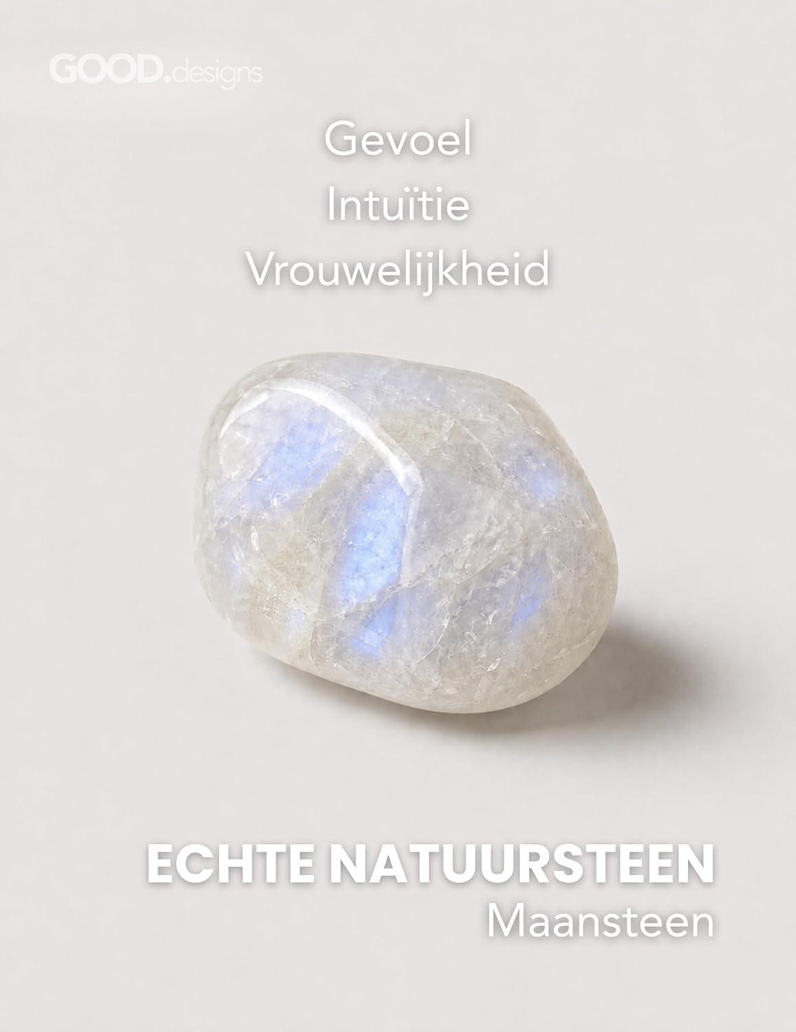 Thumbnail 1 de GD GOOD.designs natuurstenen ketting met 4 mm kralen, 18K verguld en verstelbaar