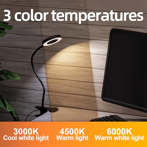 Thumbnail 1 de Foneso Klemme Lampe 48 LEDs Dimmbare Leselampe – flexible Cliplampe mit 360° Schwanenhals