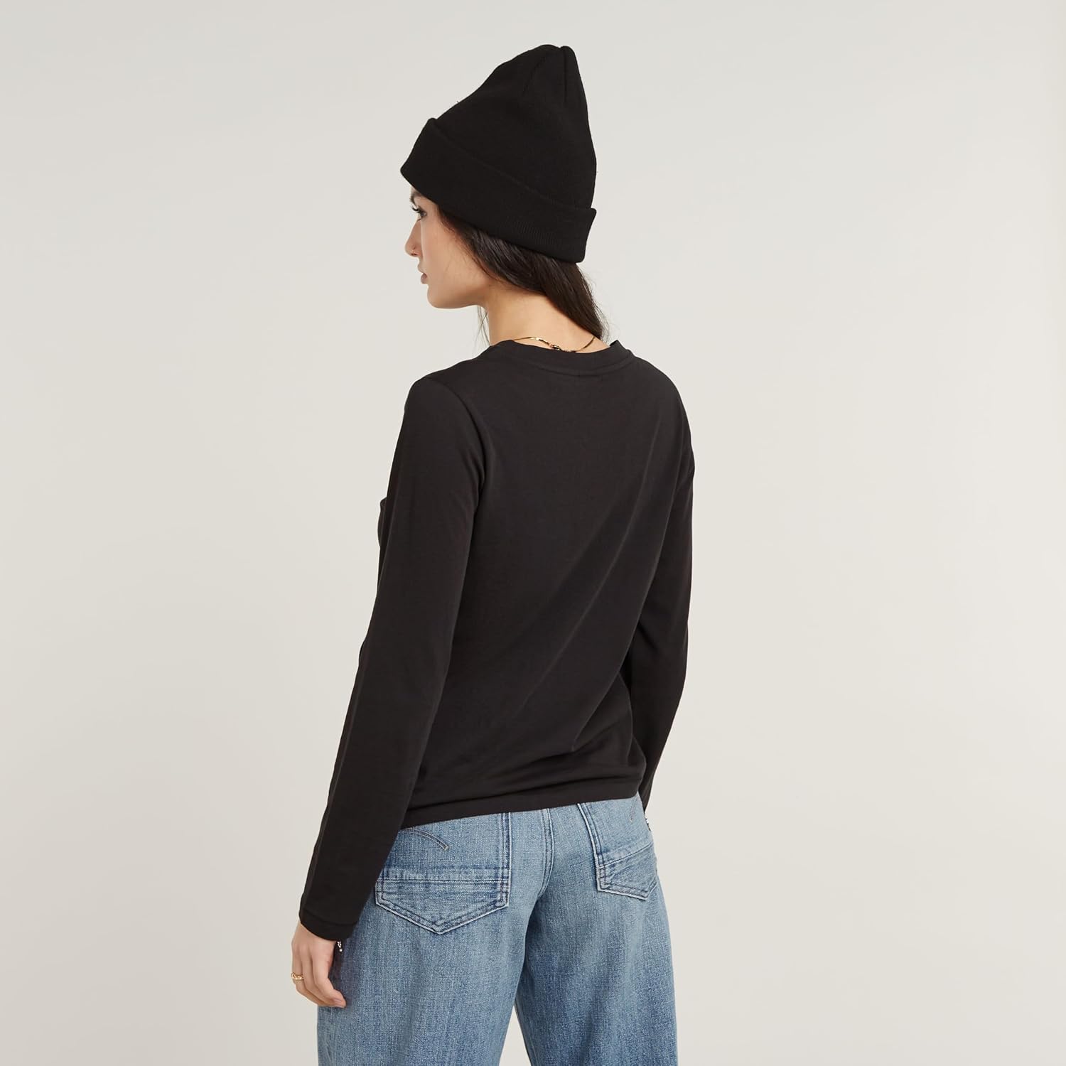 Detalle de G-Star RAW Haut Front Seam pour Femme – Élégance sobre et confort au quotidien