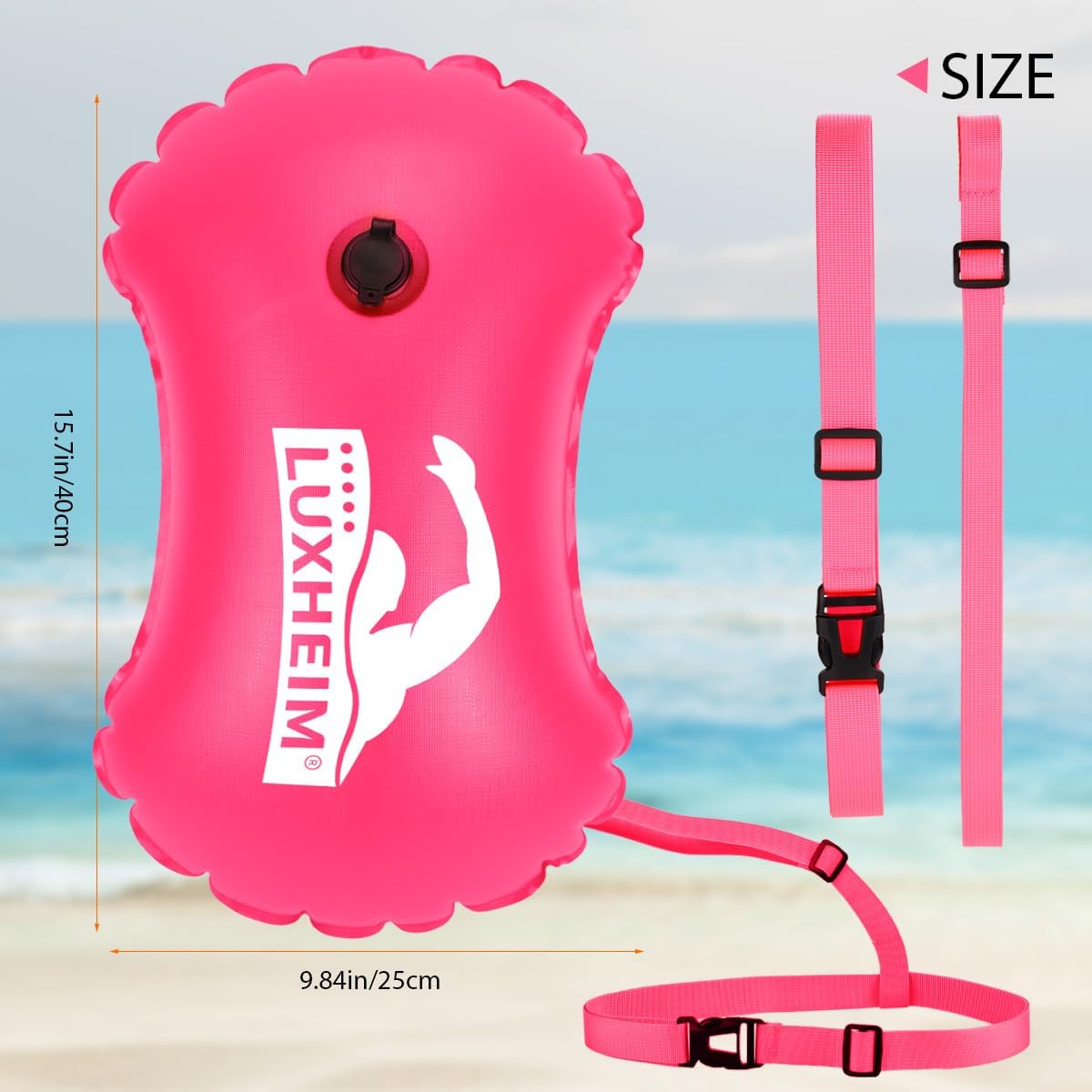 Thumbnail 6 de LUXHEIM 2er‑Pack Schleppschwimmer für Offenes Wasser – Leuchtende Sichtbarkeit, verstellbarer Gürtel, wasserdicht