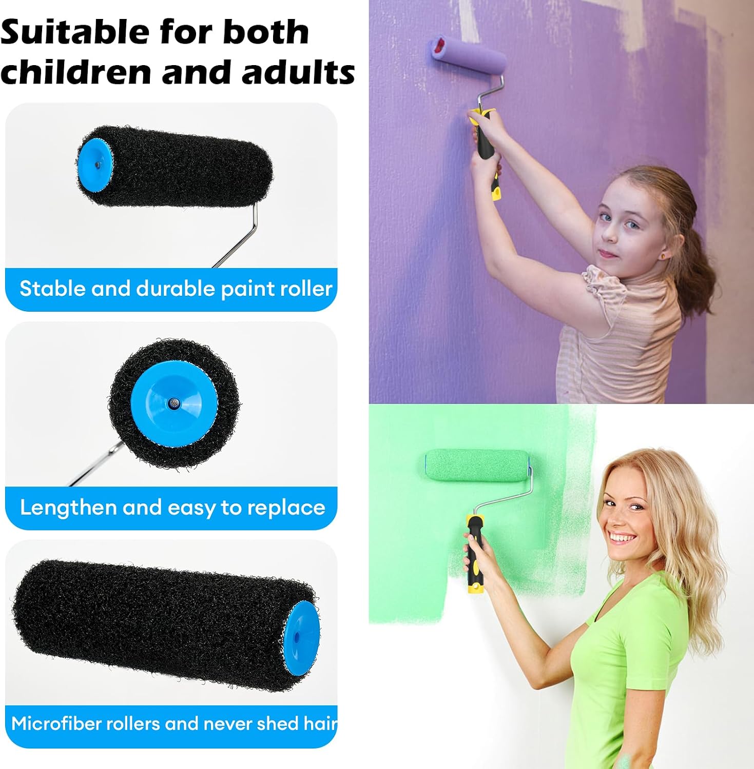 Thumbnail 6 de Drywall Skimming Blade Smoothing Spatula for Plastering — 16inch / 40cm with Paint Roller Cover