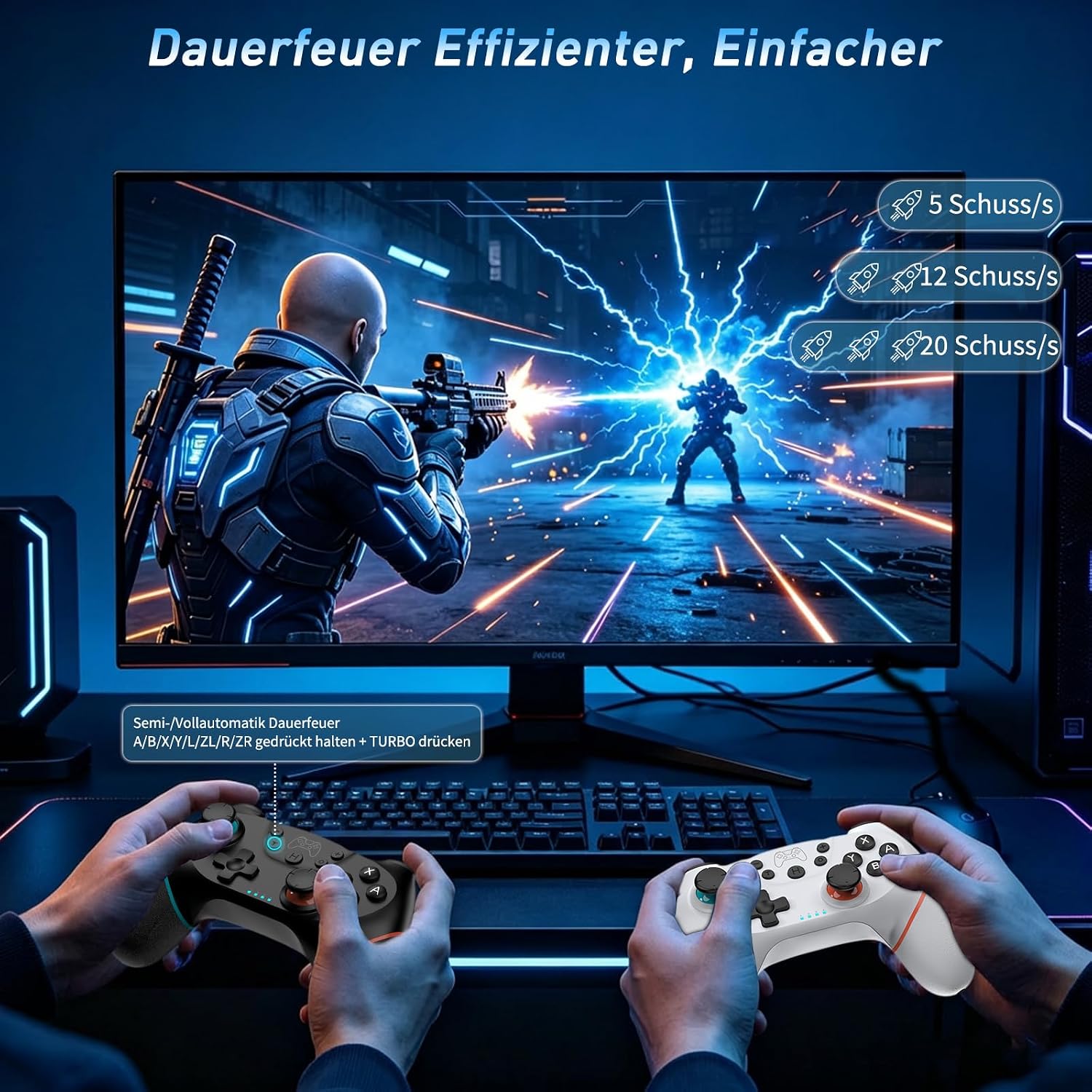 Thumbnail 3 de Reddening Switch 2 Controller – Doppel-Set für Nintendo Switch-Familie (Schwarzweiß)