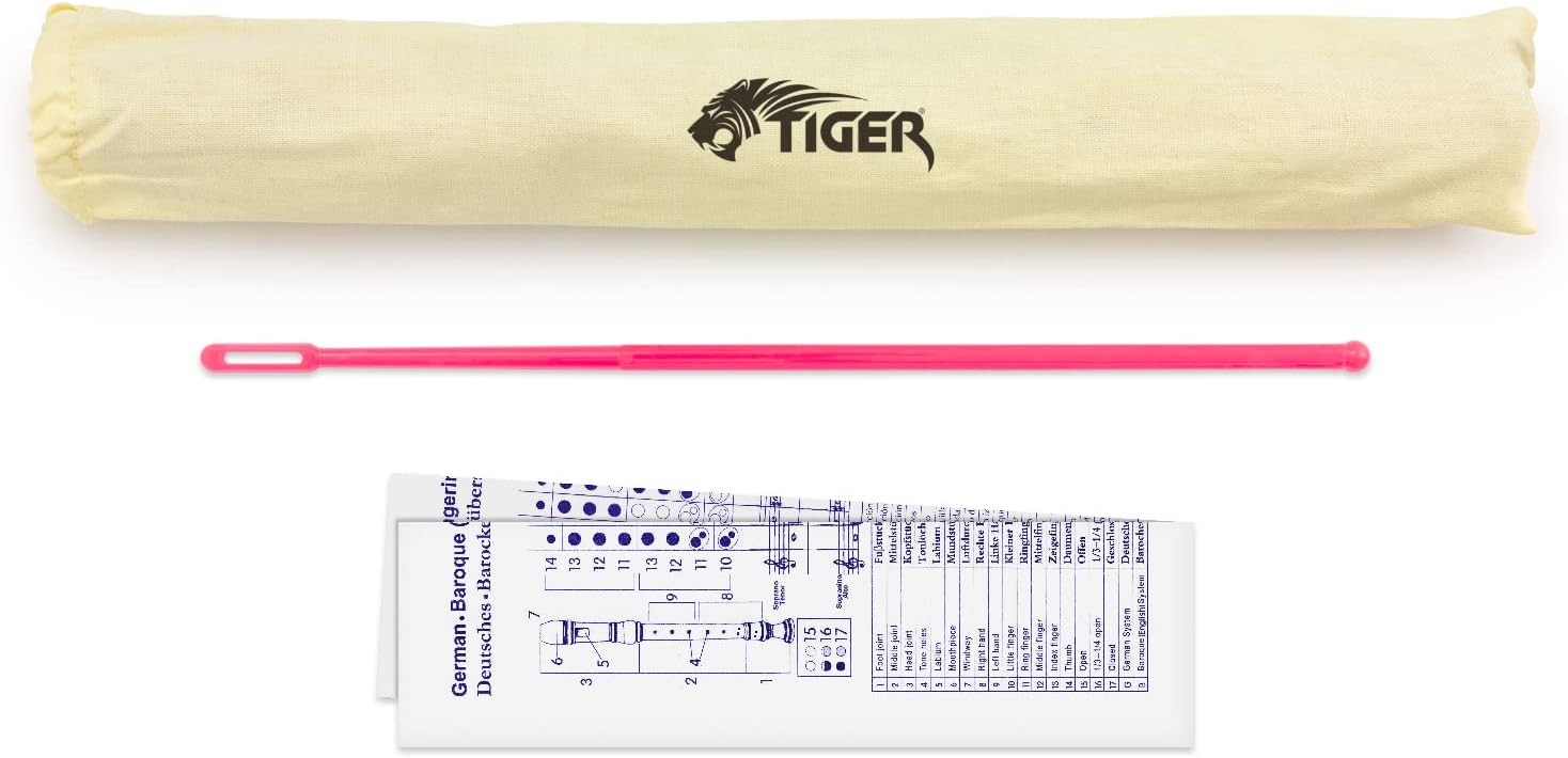 Detalle de Tiger REC7-PK Descant/Soprano School Recorder - Pink
