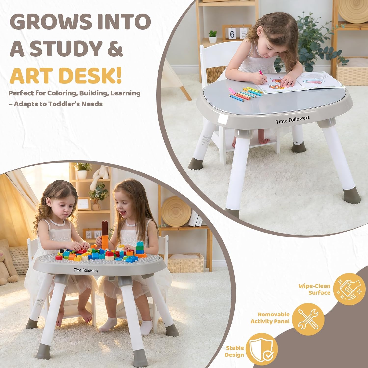 Thumbnail 2 de Time Followers 6-in-1 Baby Activity Center (4-Stage Montessori-Inspired) in Grey