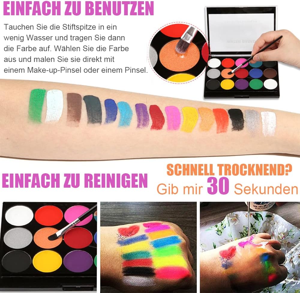 Thumbnail 5 de Halloween Kinderschminke Set 15 Farben 🎨