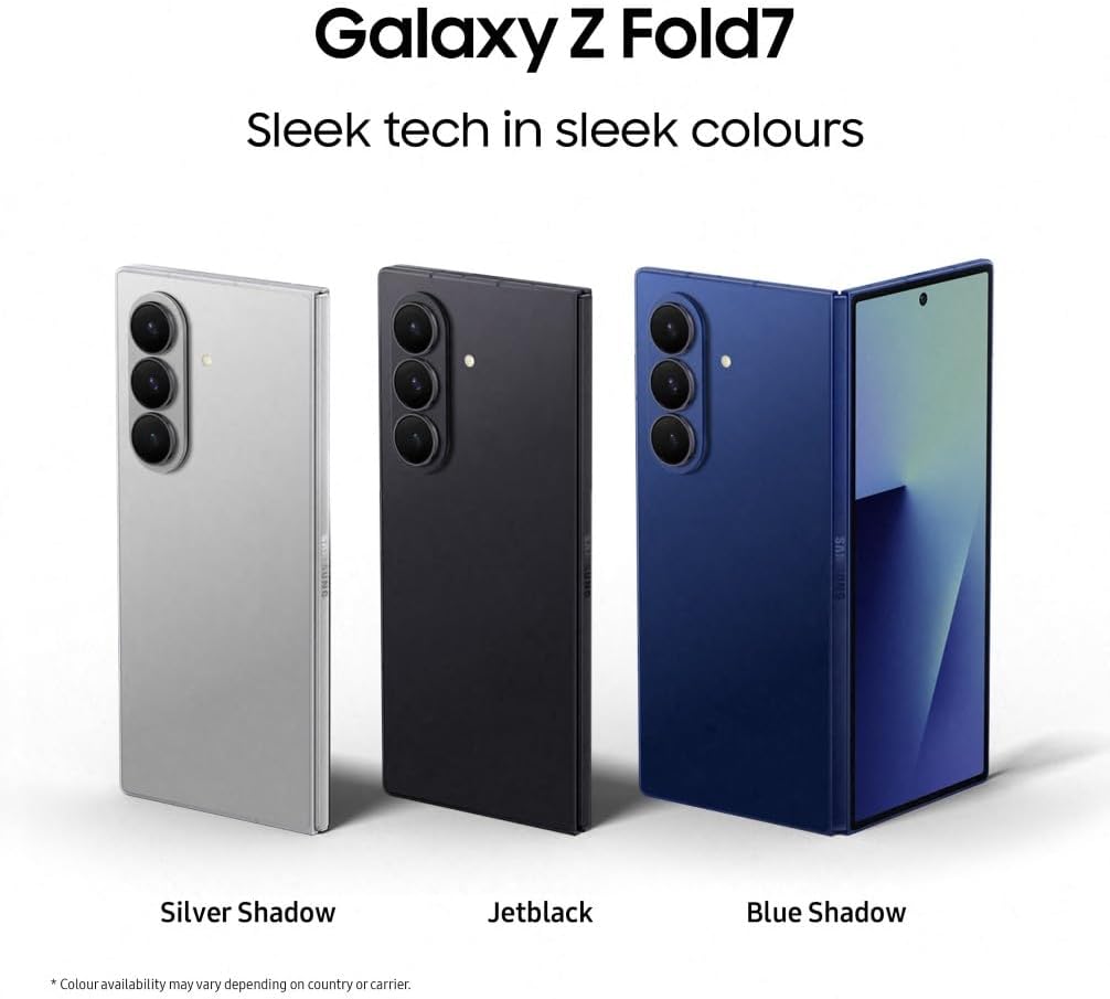 Detalle de Samsung Galaxy Z Fold7 AI Phone (UK Version) – Blue Shadow, 512GB, 12GB RAM, 200MP camera