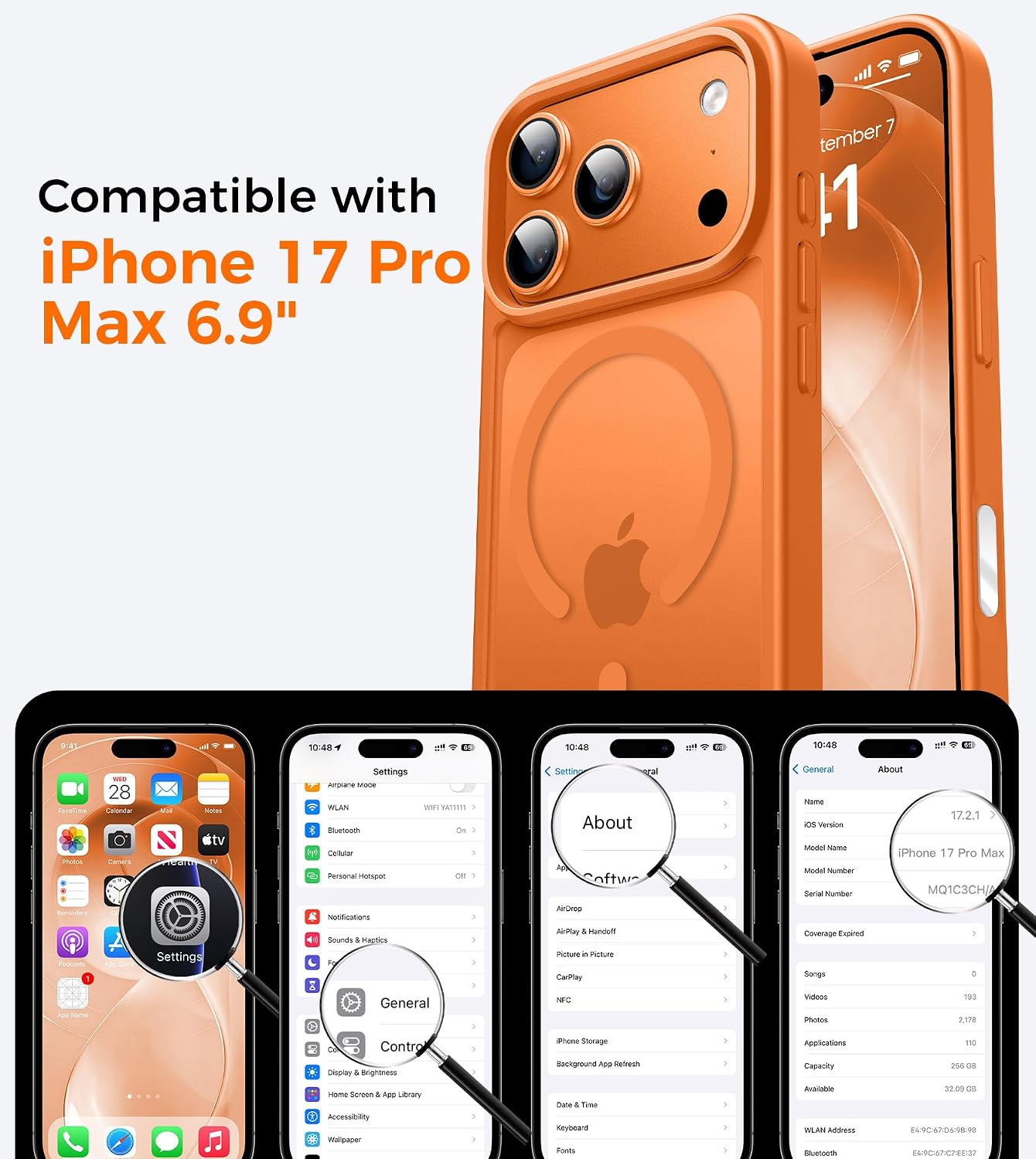 Detalle 2 de Guisessy Coque Magnétique iPhone 17 Pro Max 18N