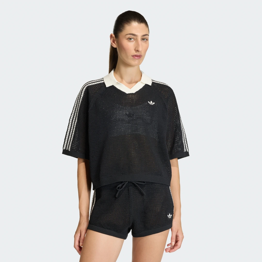 Detalle de POLO DE PUNTO CON GANCHILLO de Adidas - Negro