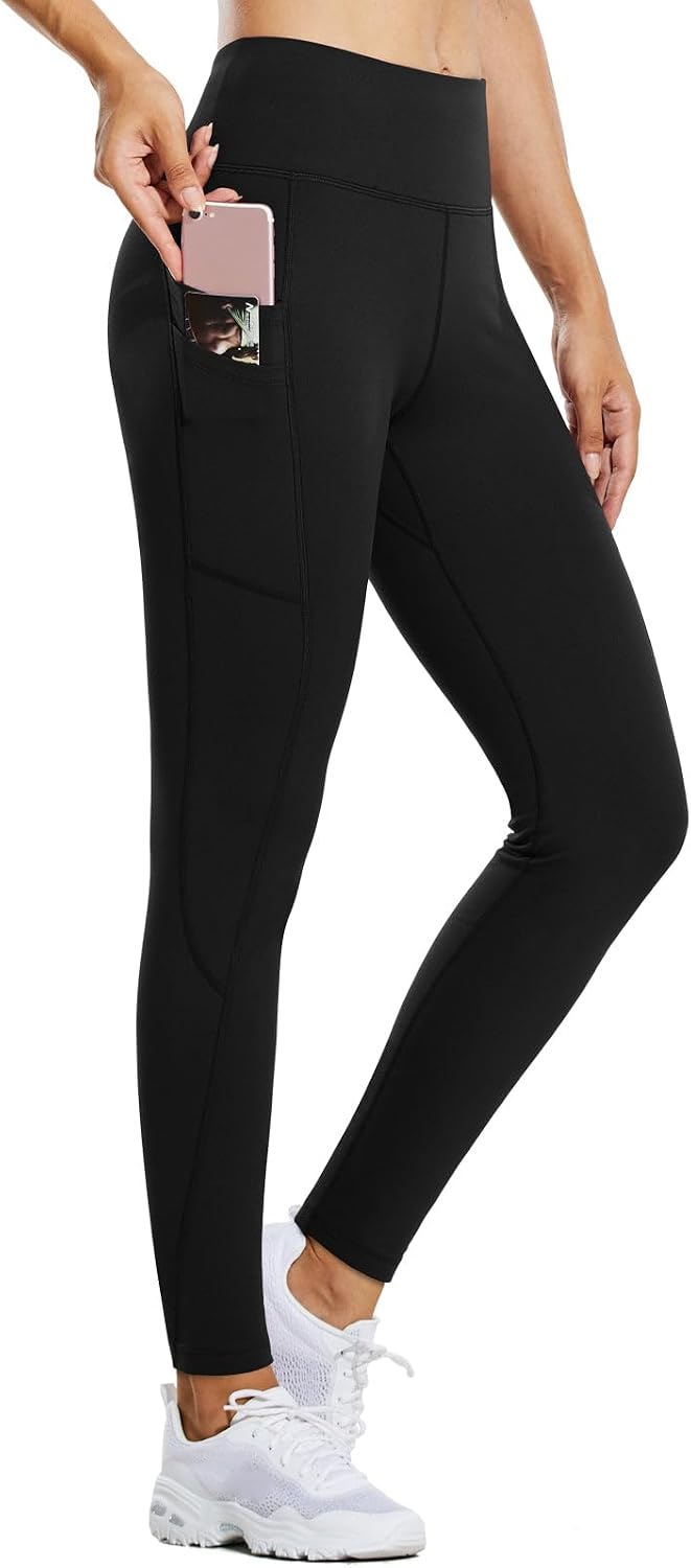 Detalle de BALEAF Women's Fleece-Lined High-Waist Running Leggings 🏃♀