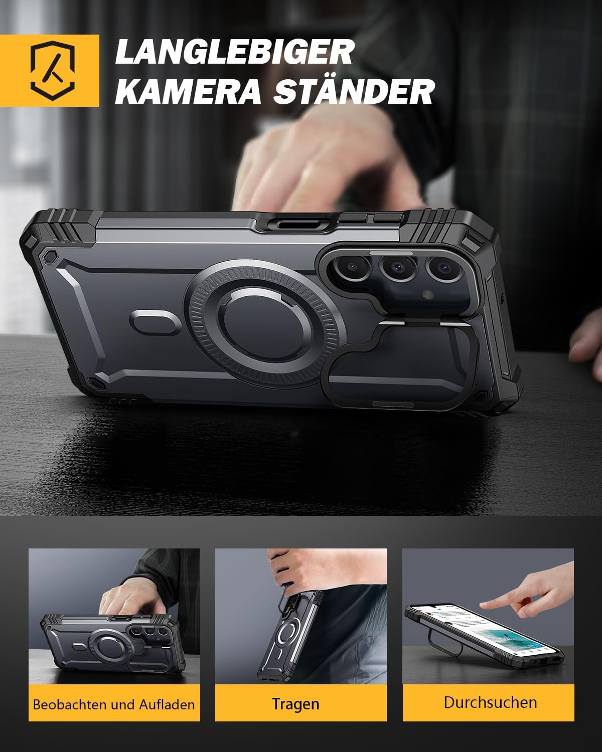 Detalle 1 de Lanhiem Samsung Galaxy A16 Hülle 2 Schutzfolien