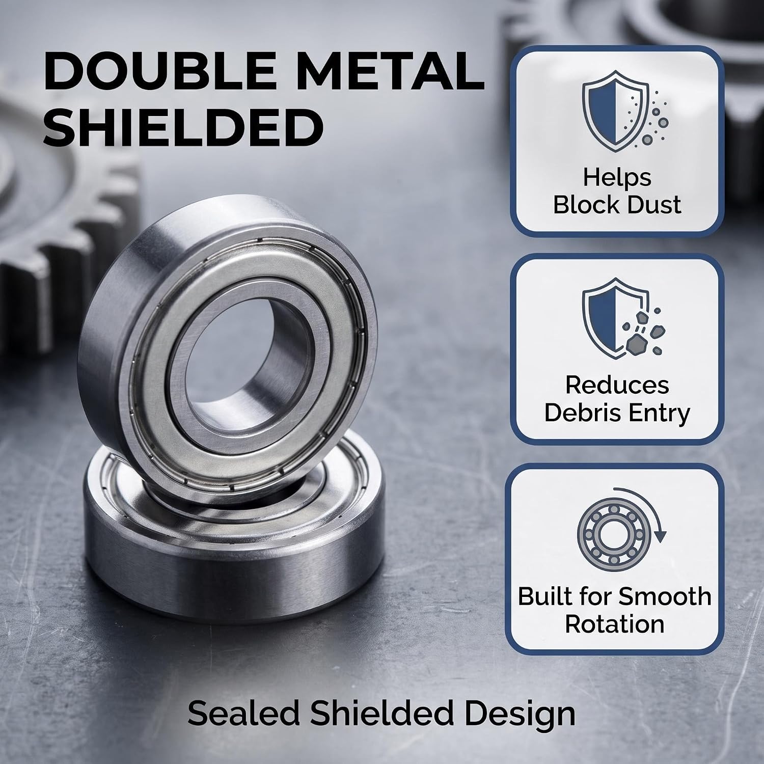 Detalle de Mycheny 608 608-ZZ Deep Groove Ball Bearings, 20-Pack, Alloy Steel