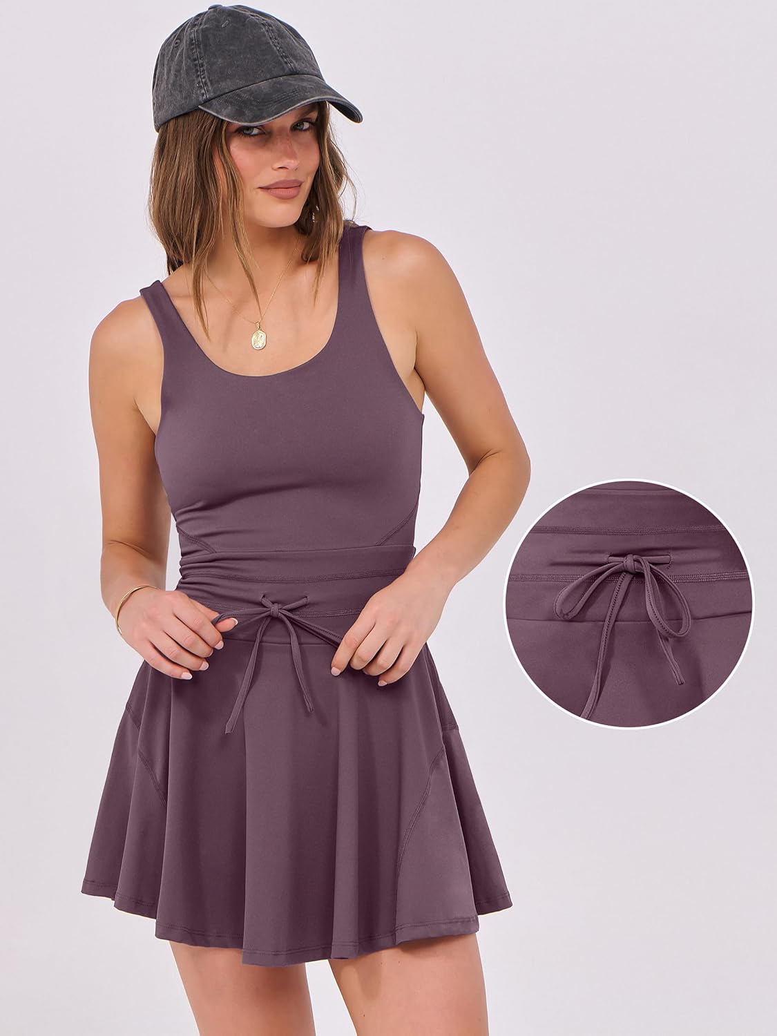 Thumbnail 6 de Caracilia Women's Tennis Mini Dress with Built-In Shorts — Sleeveless Active Romper
