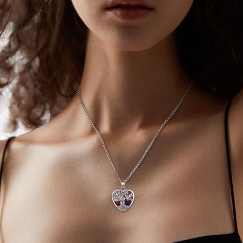 Thumbnail 4 de Collar Árbol de la Vida INFUSEU con amatista en forma de corazón y plata 925