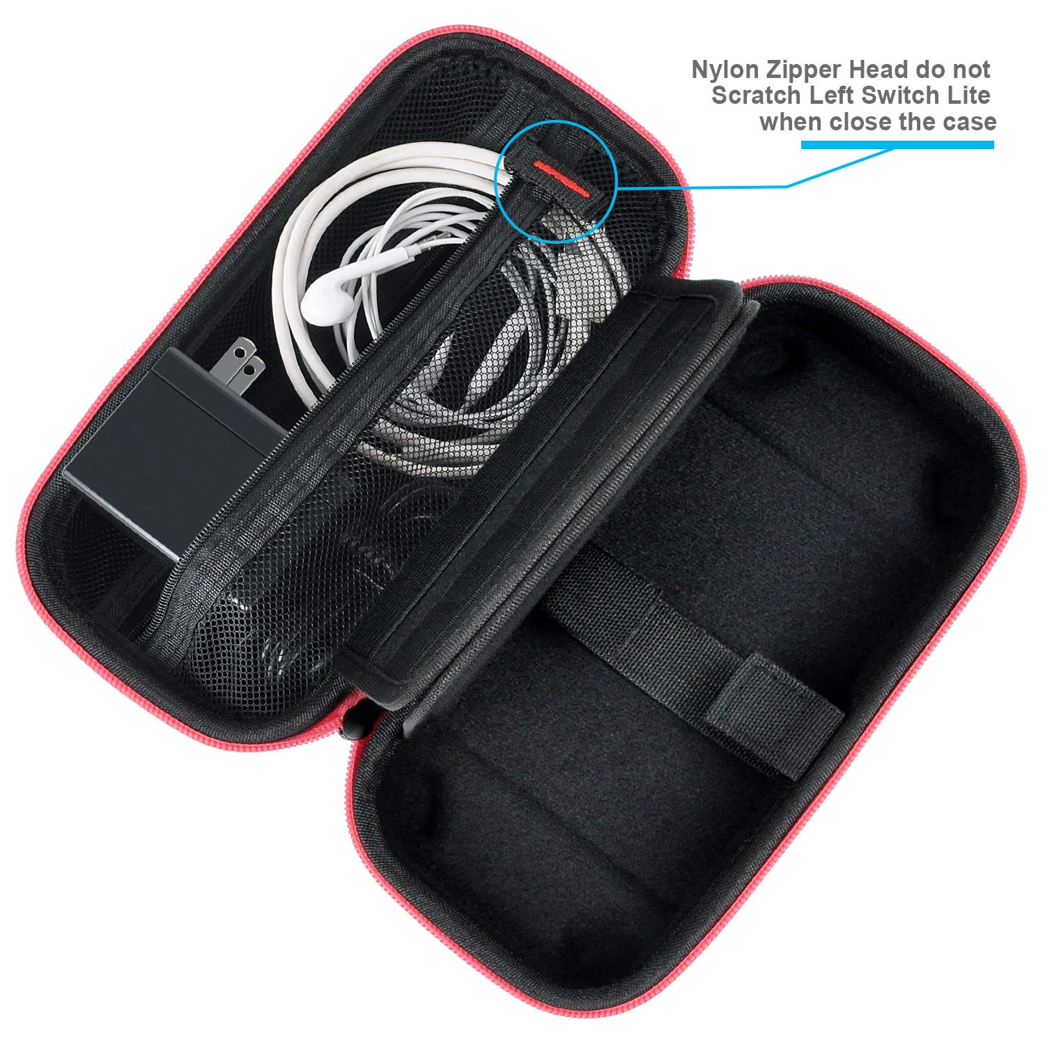 Detalle de daydayup BT-CASE Switch Lite Carrying Case, Red Hard Shell, 20 Game Slots