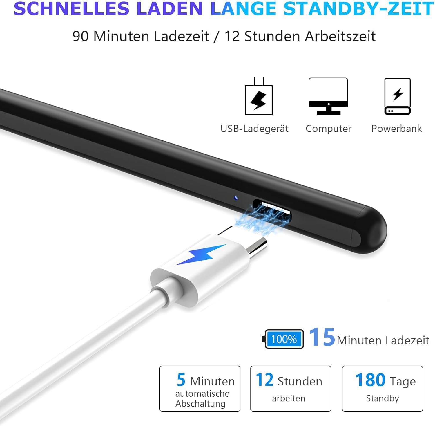 Detalle de KARFUN Penna Tablet per Touch Screen Android – precisione 1,5 mm, ricarica rapida, compatibilità ampia