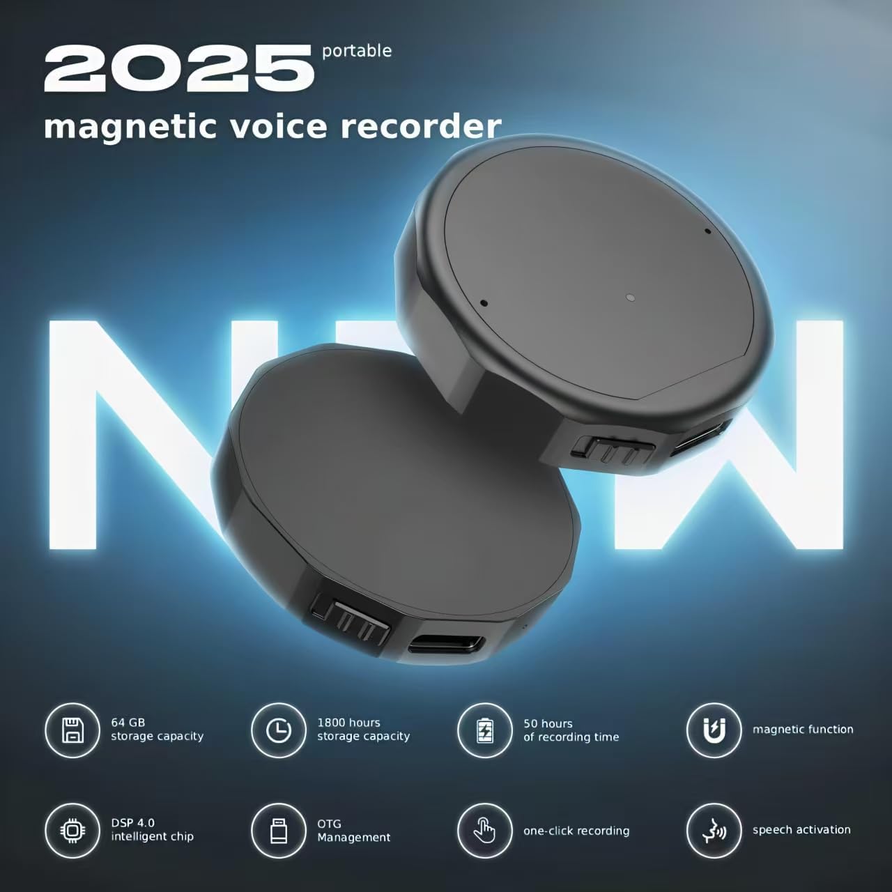 Thumbnail 1 de NekSide 64GB Magnetic Voice Recorder