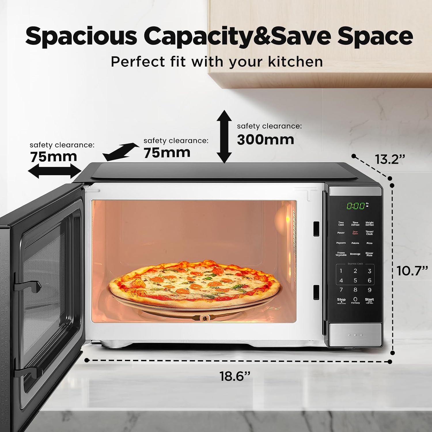 Thumbnail 4 de BLACK+DECKER 0.9 Cu. Ft. Countertop Microwave, 900W, 6 Auto Menus