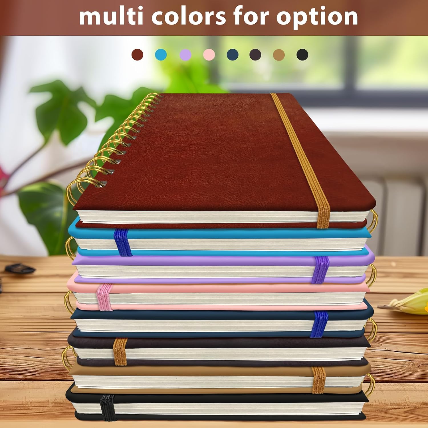 Thumbnail 5 de DWIYITTN A5 Spiral Notebook, 160 Lined Pages, Hardcover, Brown