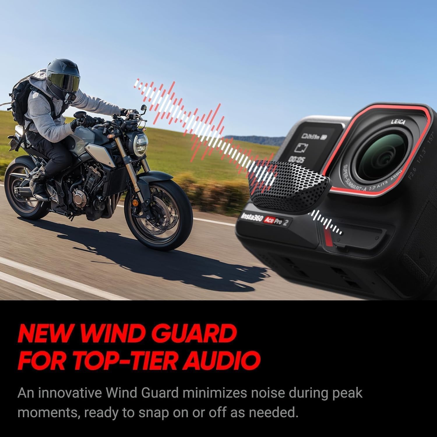 Detalle de Insta360 ACE PRO 2 actionkamera med 8K, 4K slowmotion och vändbar skärm