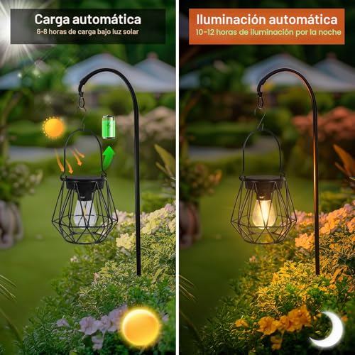 Thumbnail 2 de Ketom – 2 Farolillos Solares Exterior Hexagonales IP65, Colgantes/De Pie