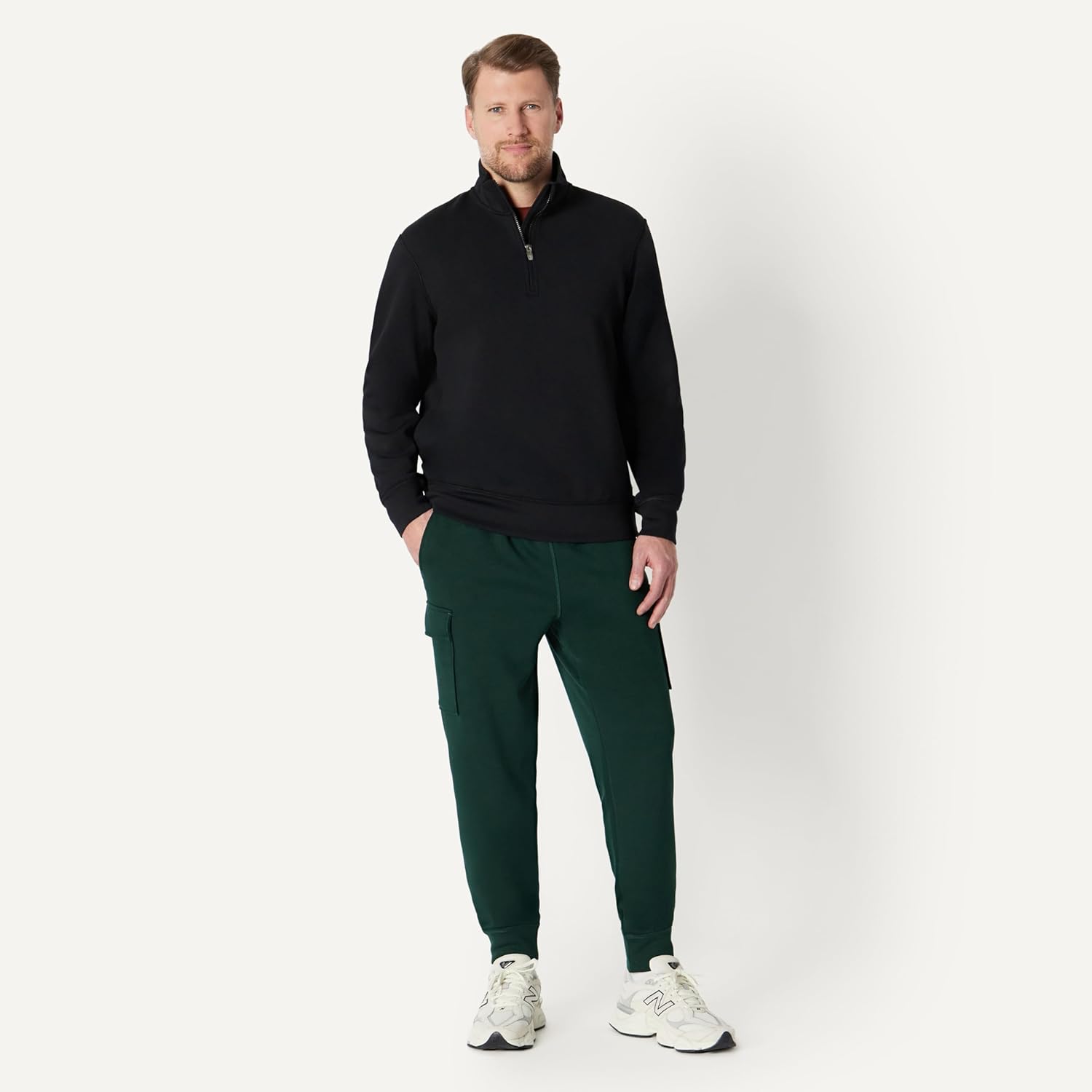 Thumbnail 4 de Amazon Essentials Men’s Active Sweat Quarter-Zip Relaxed Fit Hoodie