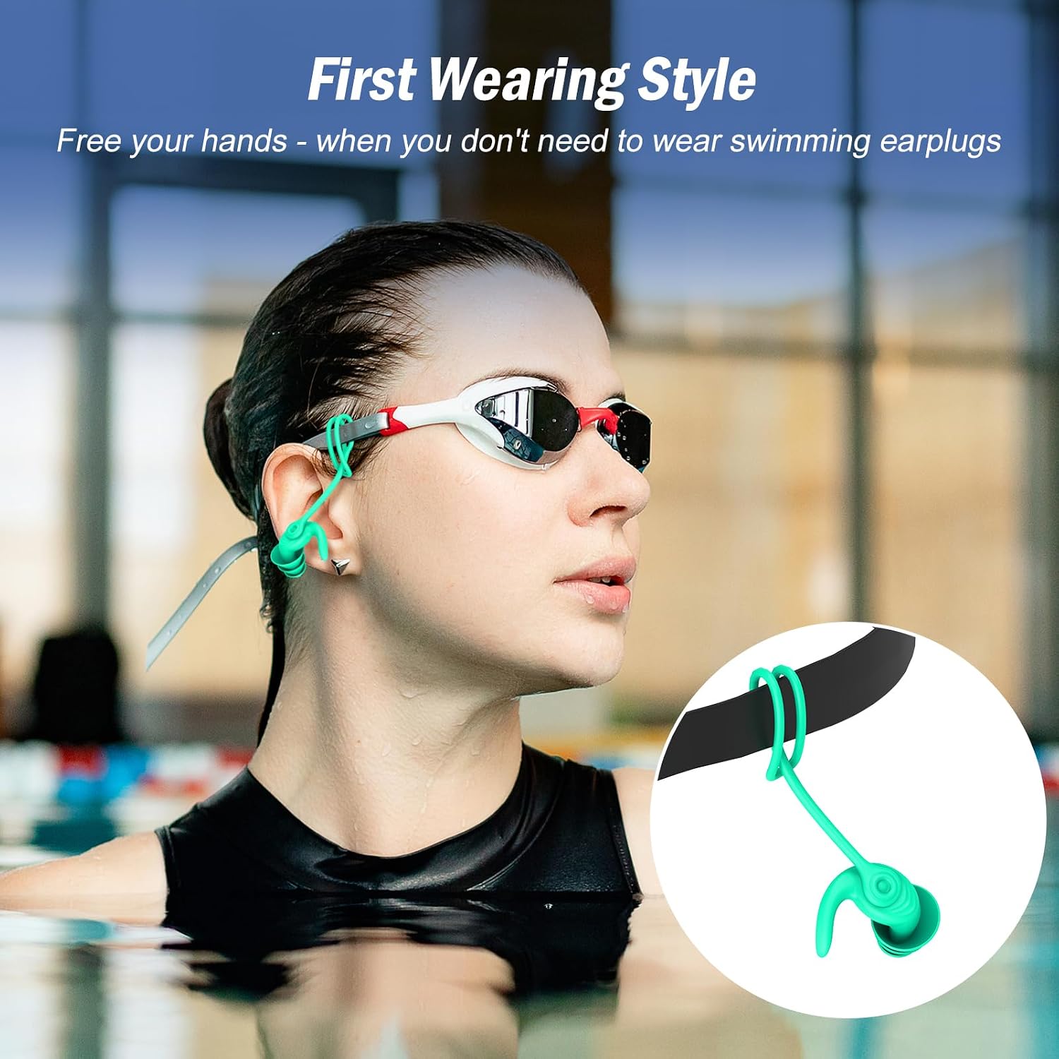 Detalle de Swimming ear plugs for adults 4 pairs