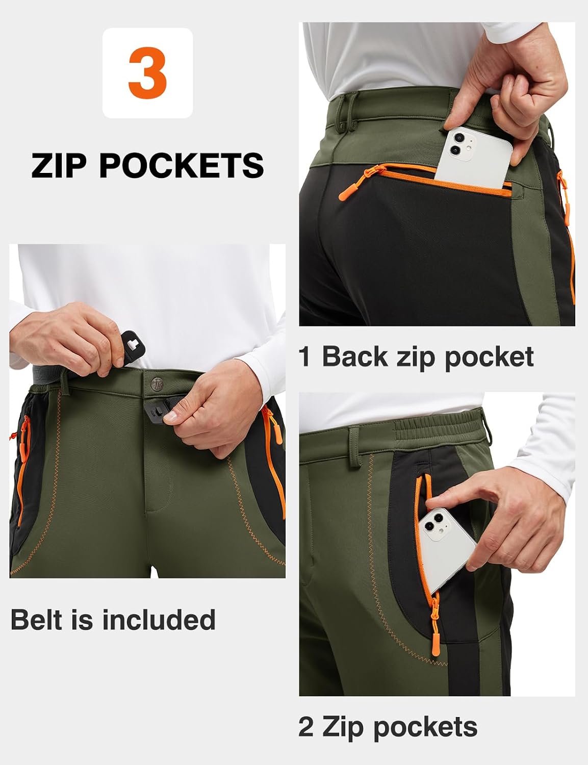 Thumbnail 5 de TBMPOY Men's Snow Ski Hiking Pants Waterproof 1️⃣