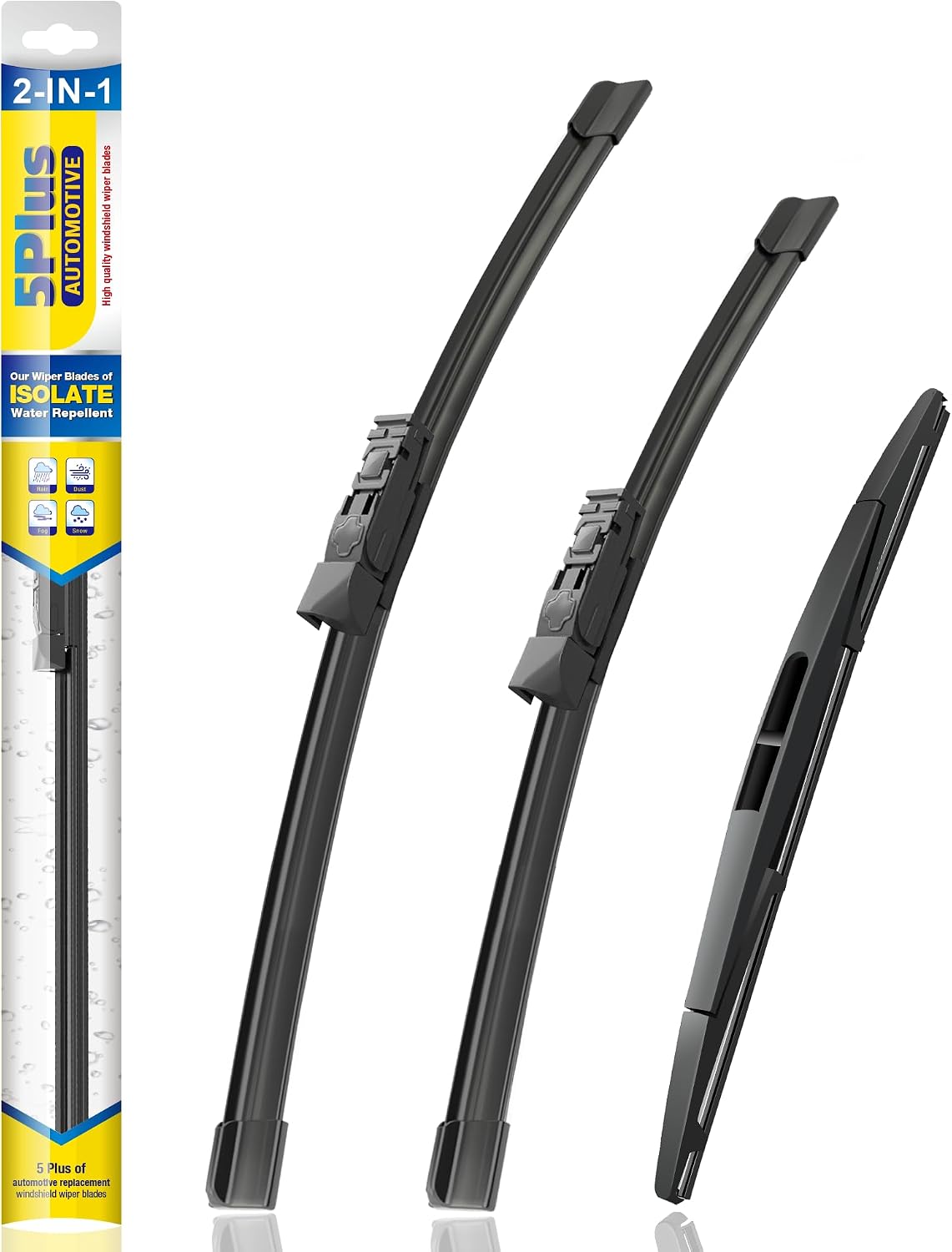 Detalle de 5 PLUS Silicone Windshield Wiper Blades Replacement for Subaru Crosstrek / Impreza (Set of 3) – 26", 16", 12