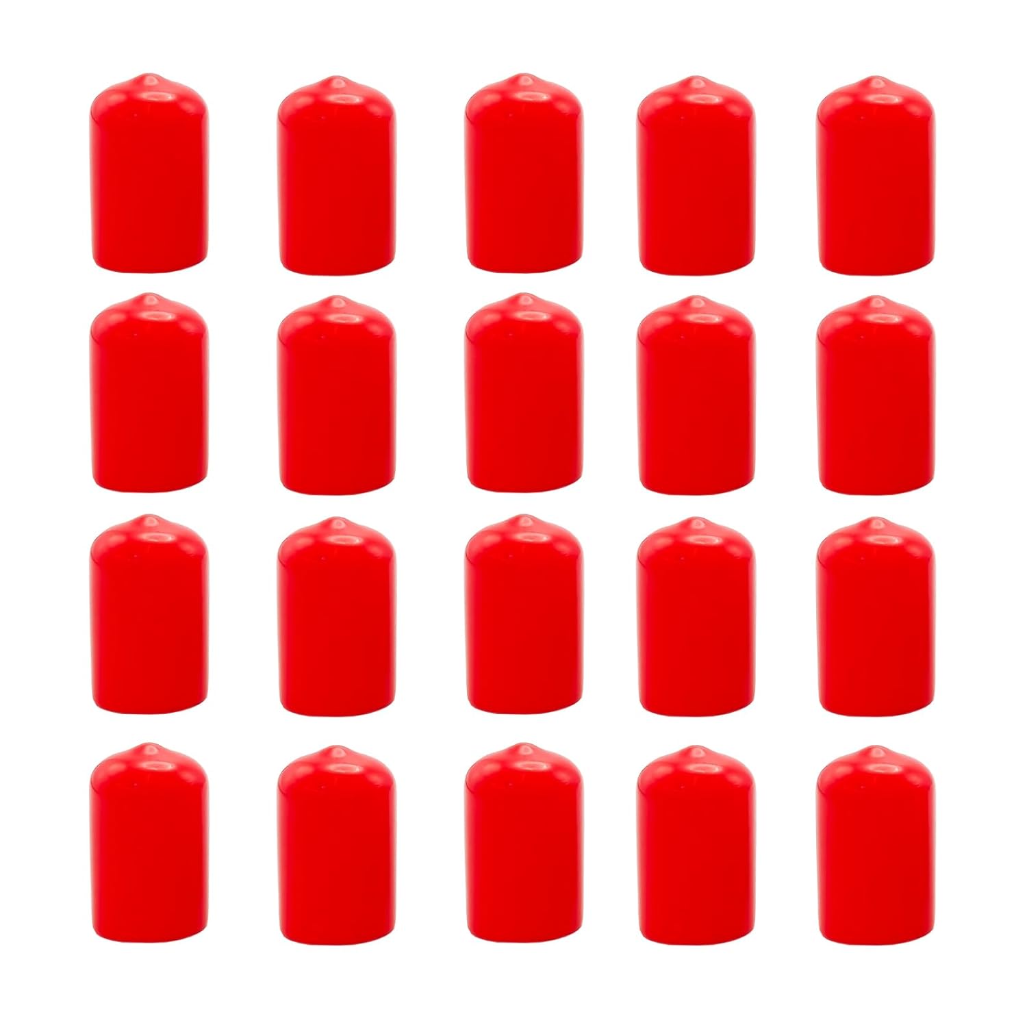 Detalle de JDYPQZ R22PC20 Rubber End Caps, 22mm ID, Red Flexible Vinyl, 20-Pack