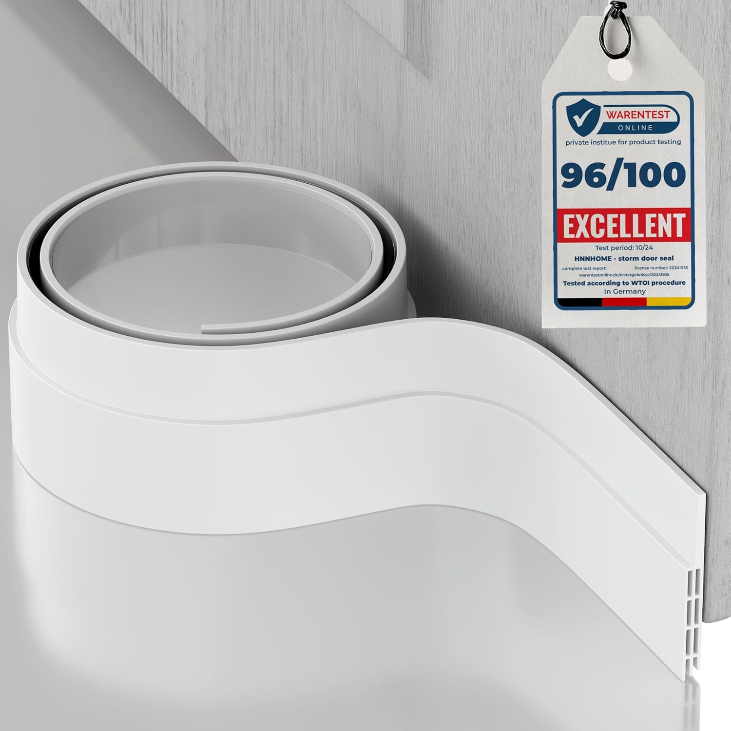 HNNHOME Draft Excluder for Doors (Self-Adhesive) – 1-metre White strip for bottom gaps