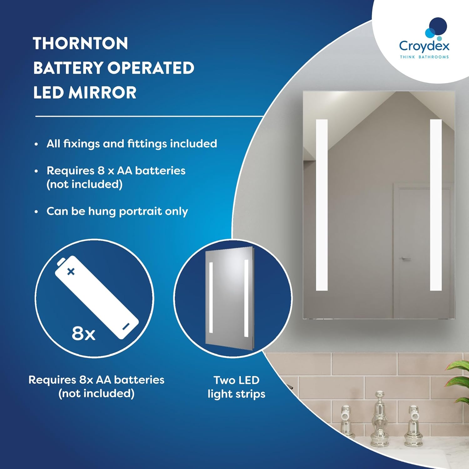 Thumbnail 4 de Croydex Thornton LED bathroom mirror 60x40cm