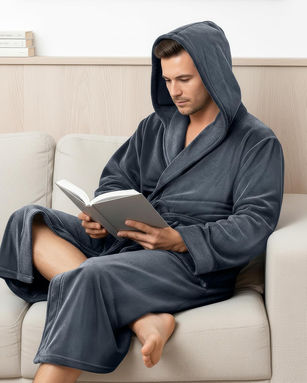 Thumbnail 3 de NY Threads Herren-Bademantel mit Kapuze aus Fleece (Herren)