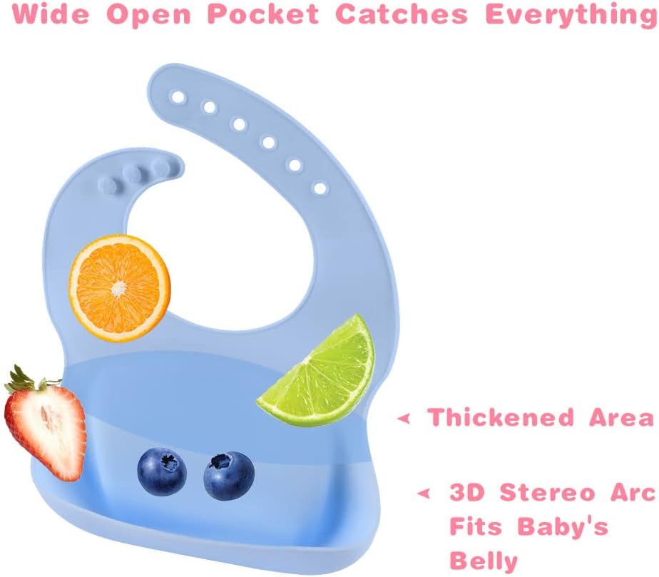 Thumbnail 2 de Vicloon Silicone Baby Bib 2PCS with Pocket