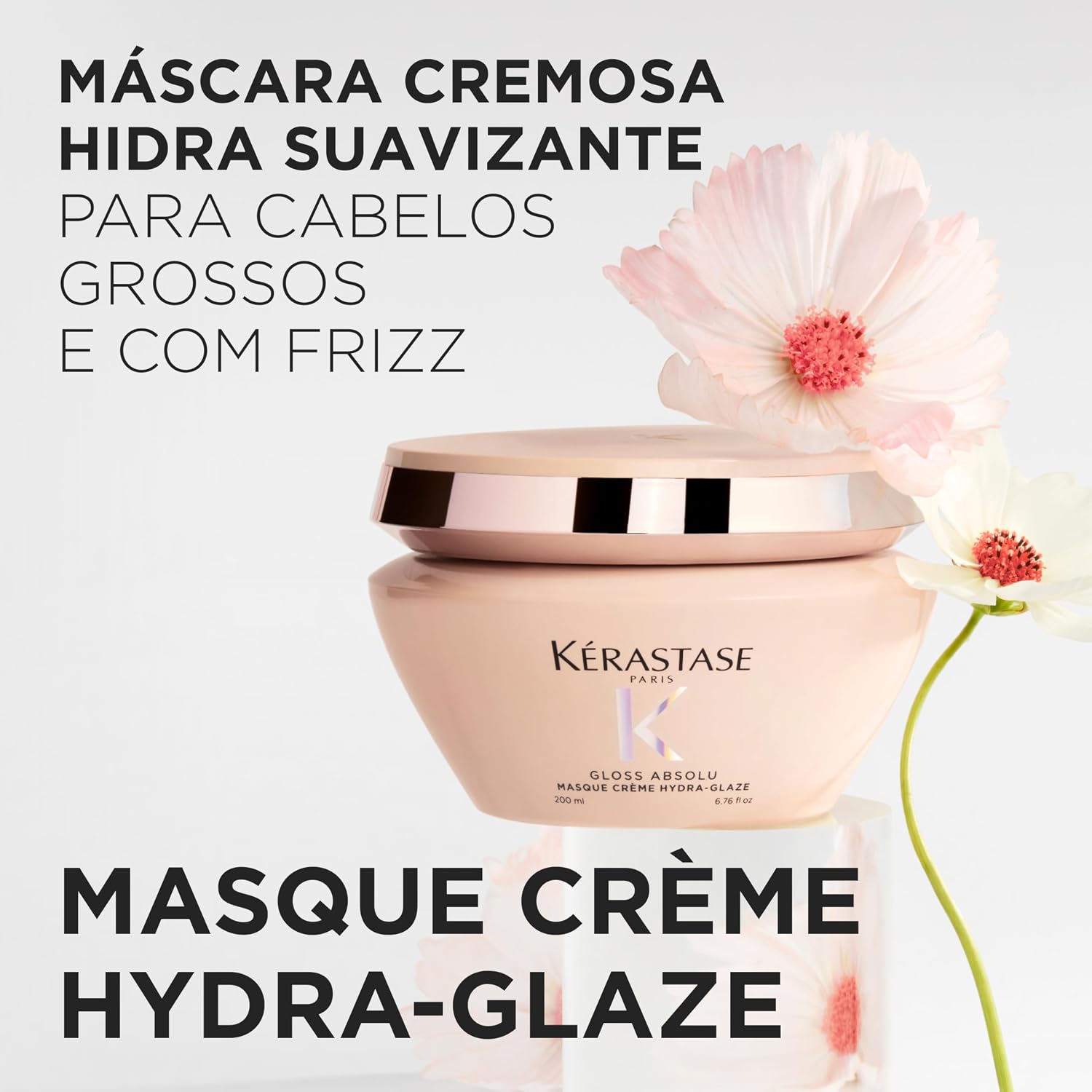 Detalle de Kérastase Gloss Absolu Masque Crème Hydra-Glaze hair mask (200 ml) for shine and smoothness