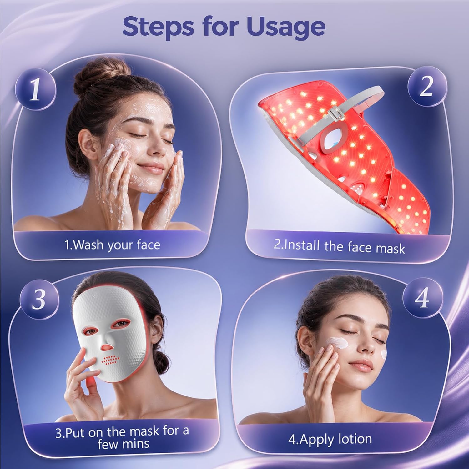 Thumbnail 6 de tinkoola LED Light Therapy Mask for Face & Neck, Cordless and USB-C Rechargeable